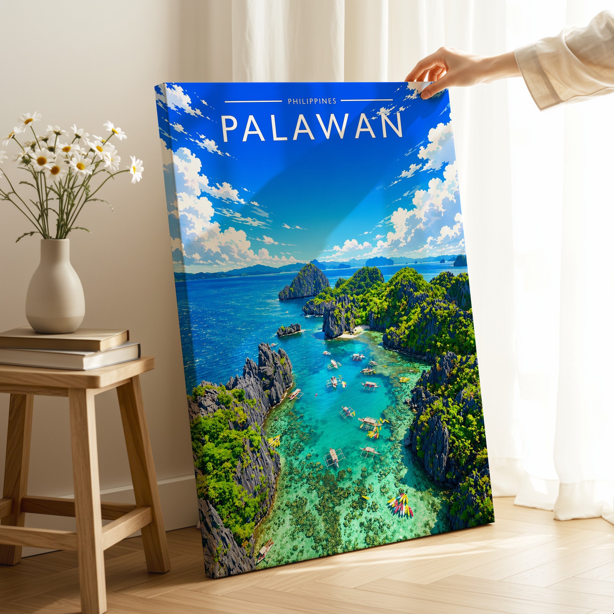 Palawan Travel Poster as a gallery-wrapped canvas