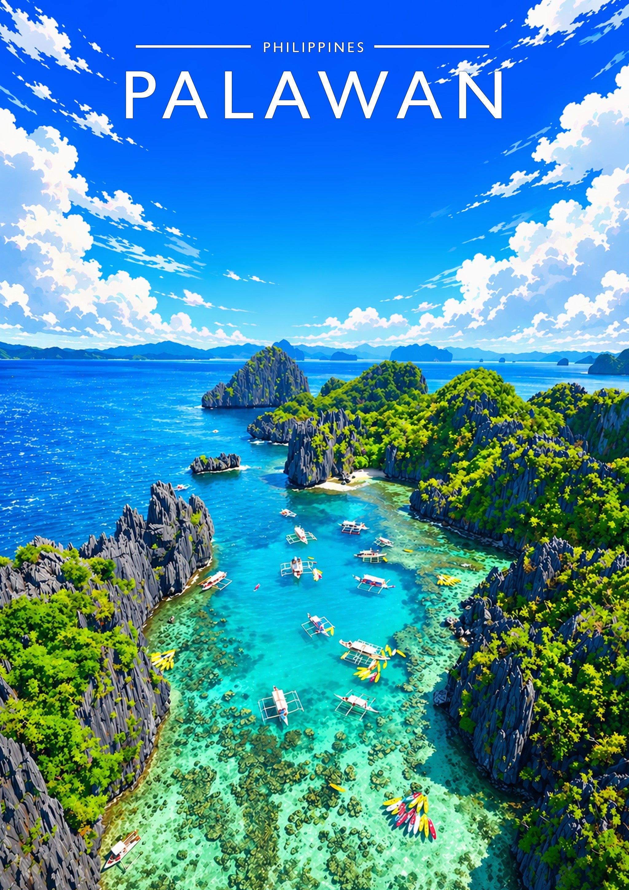 Palawan Travel Poster - A4 travel poster print