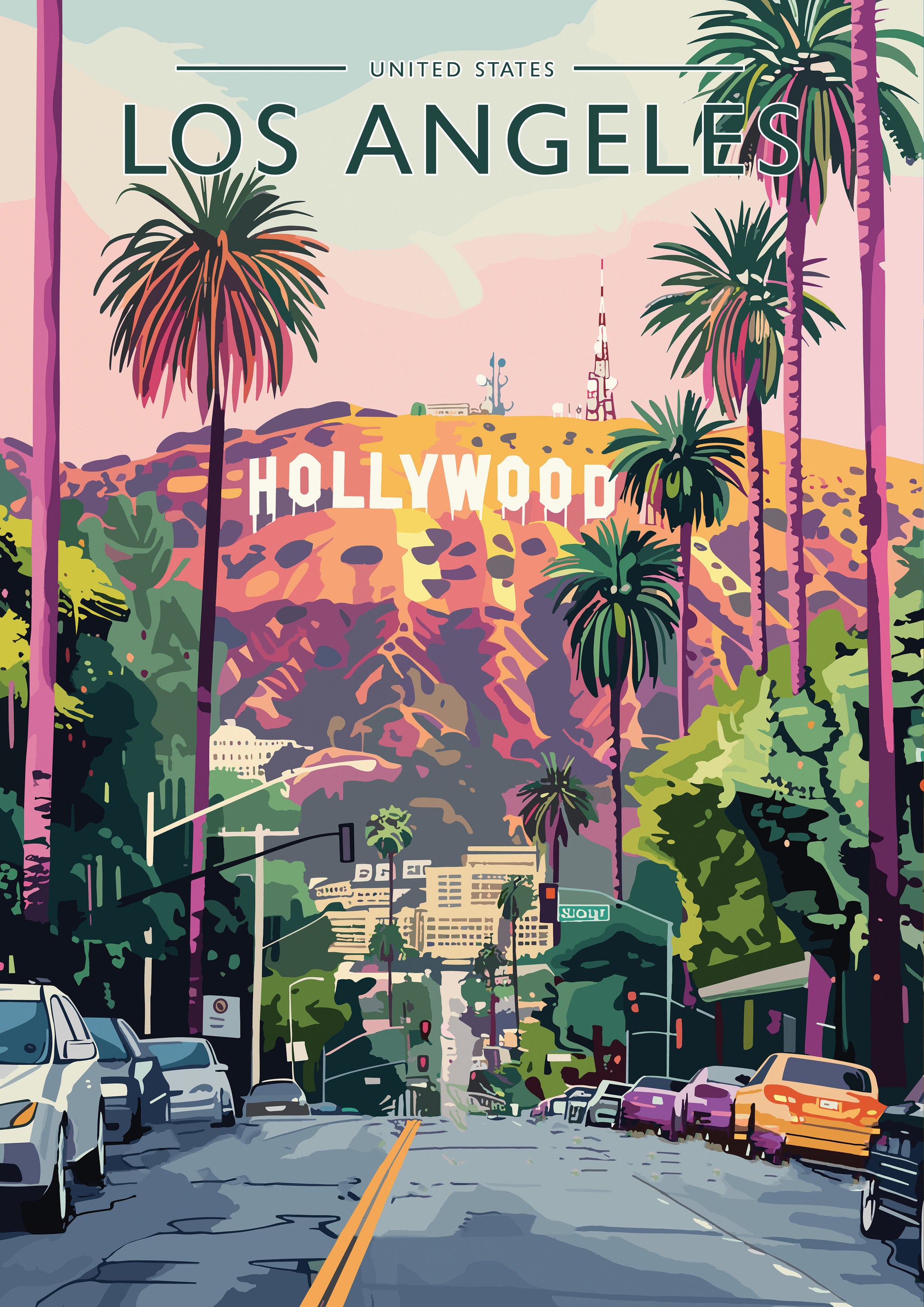 Los Angeles Travel Poster - A4 travel poster print