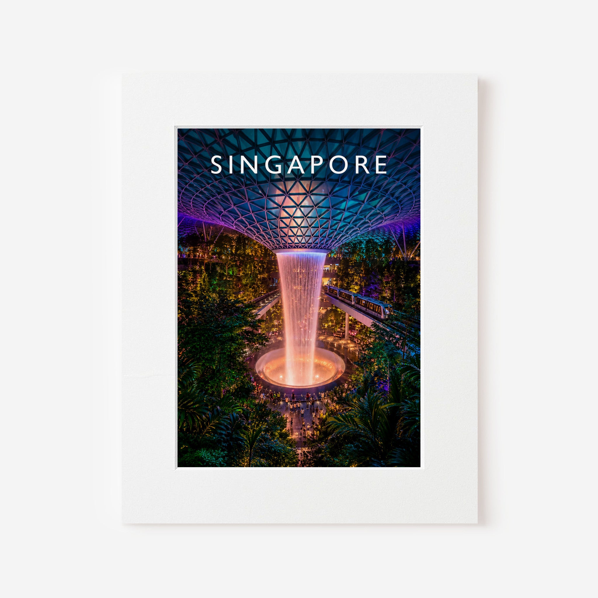Singapore Travel Poster in a white mount