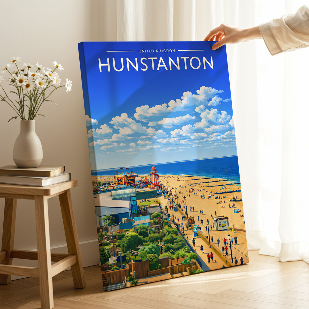 Hunstanton Travel Poster as a gallery-wrapped canvas