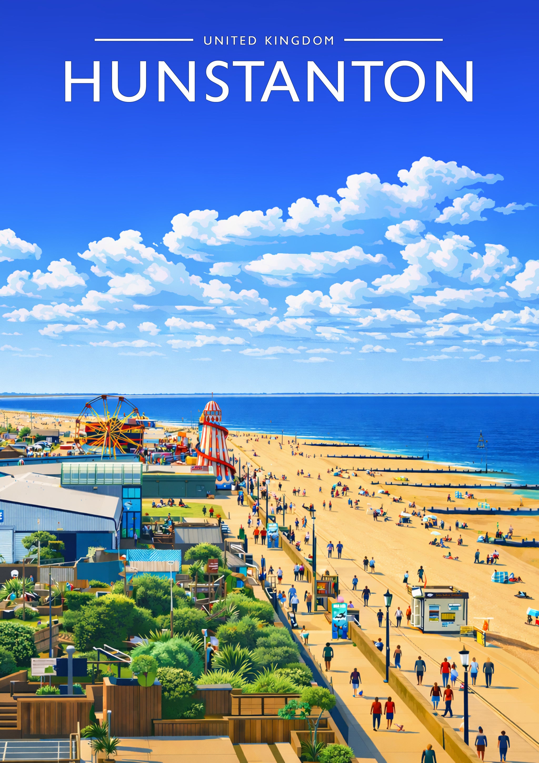 Hunstanton Travel Poster - A4 travel poster print