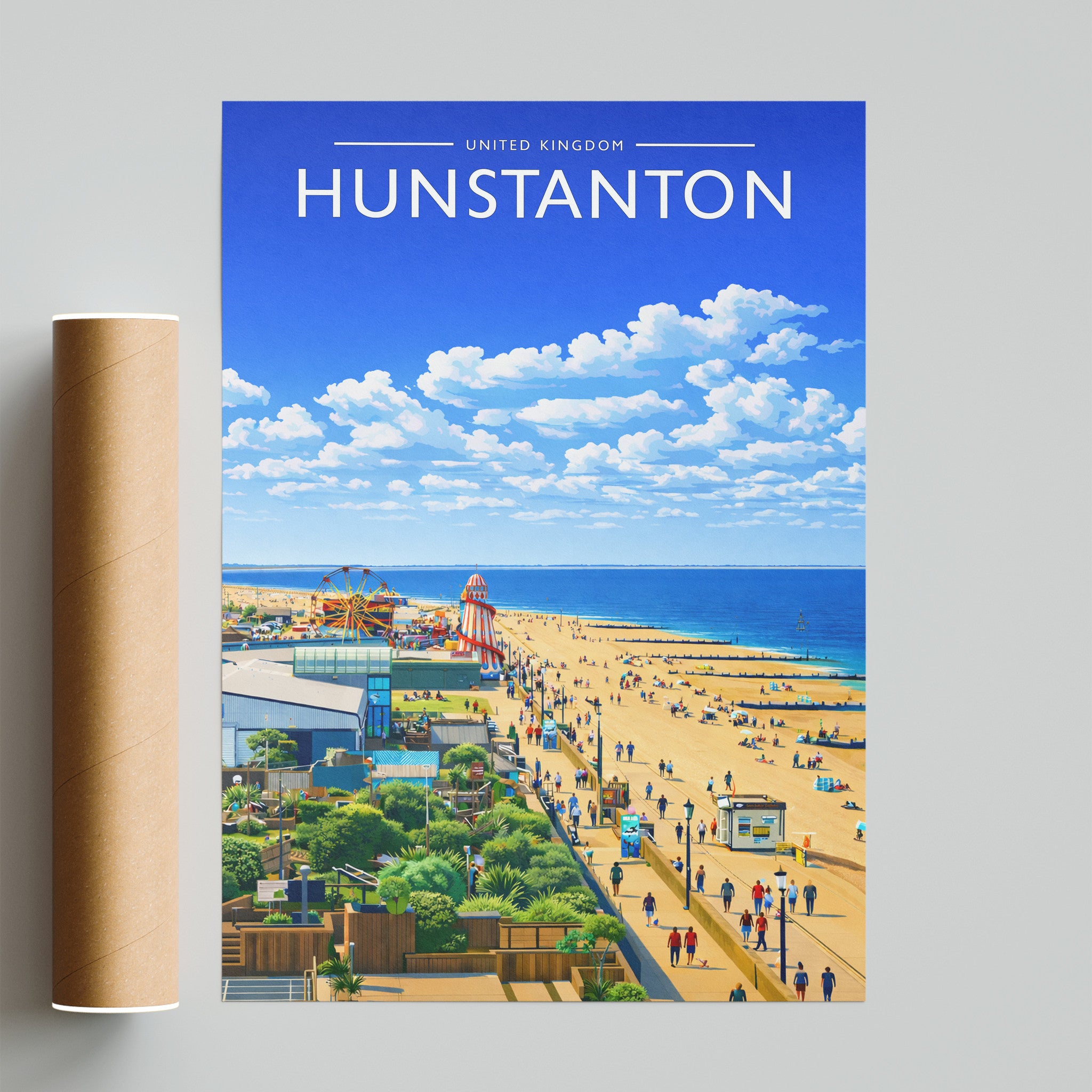 Hunstanton Travel Poster - fine art print with shipping tube