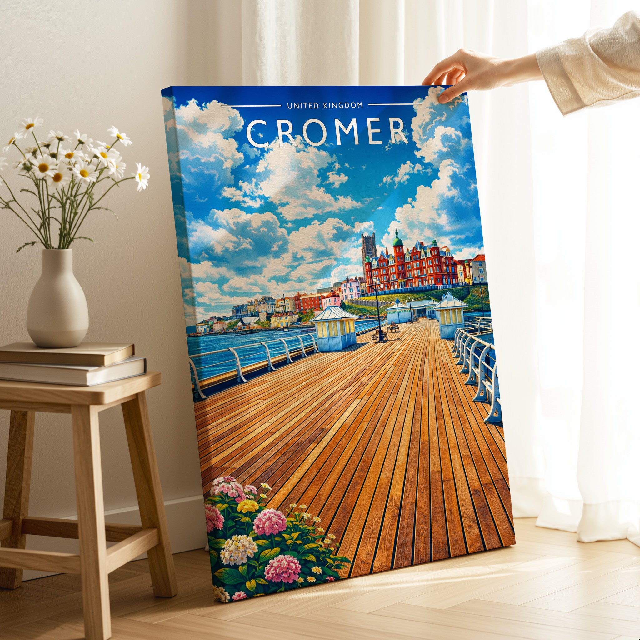 Cromer #2 Travel Poster as a gallery-wrapped canvas
