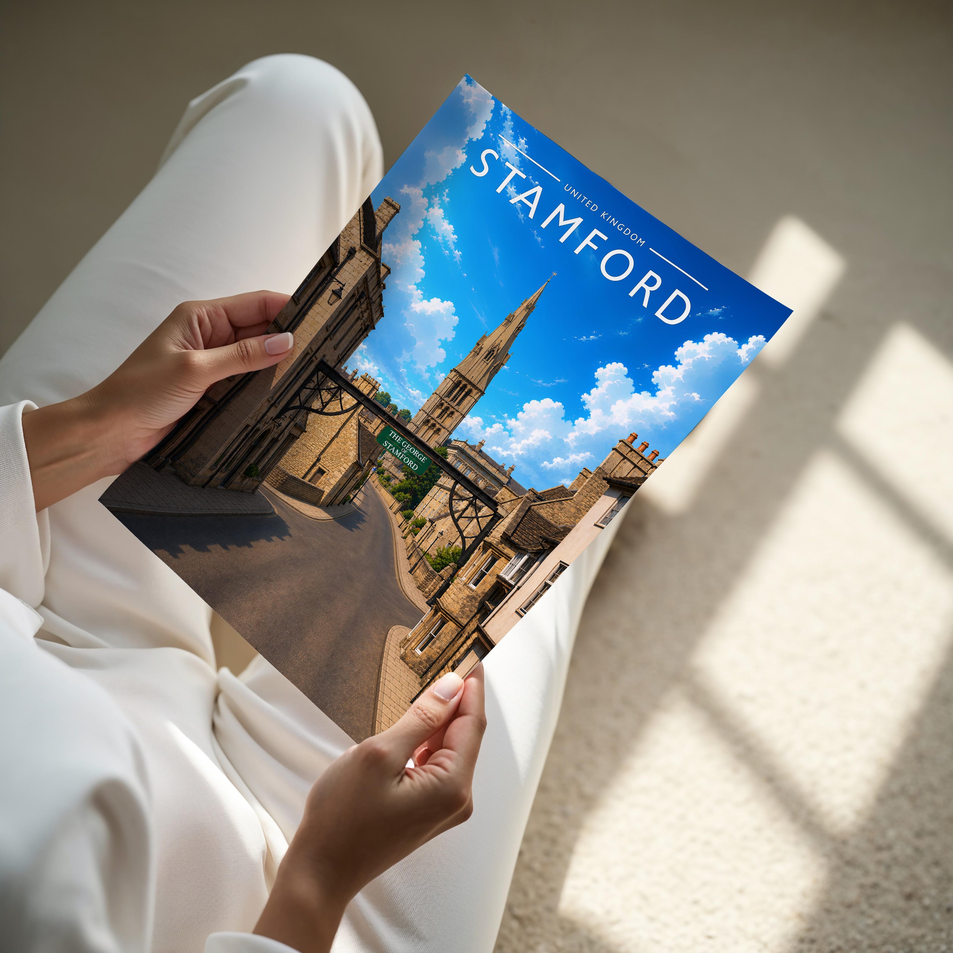 Stamford #10 Travel Poster - A4 print held in hand
