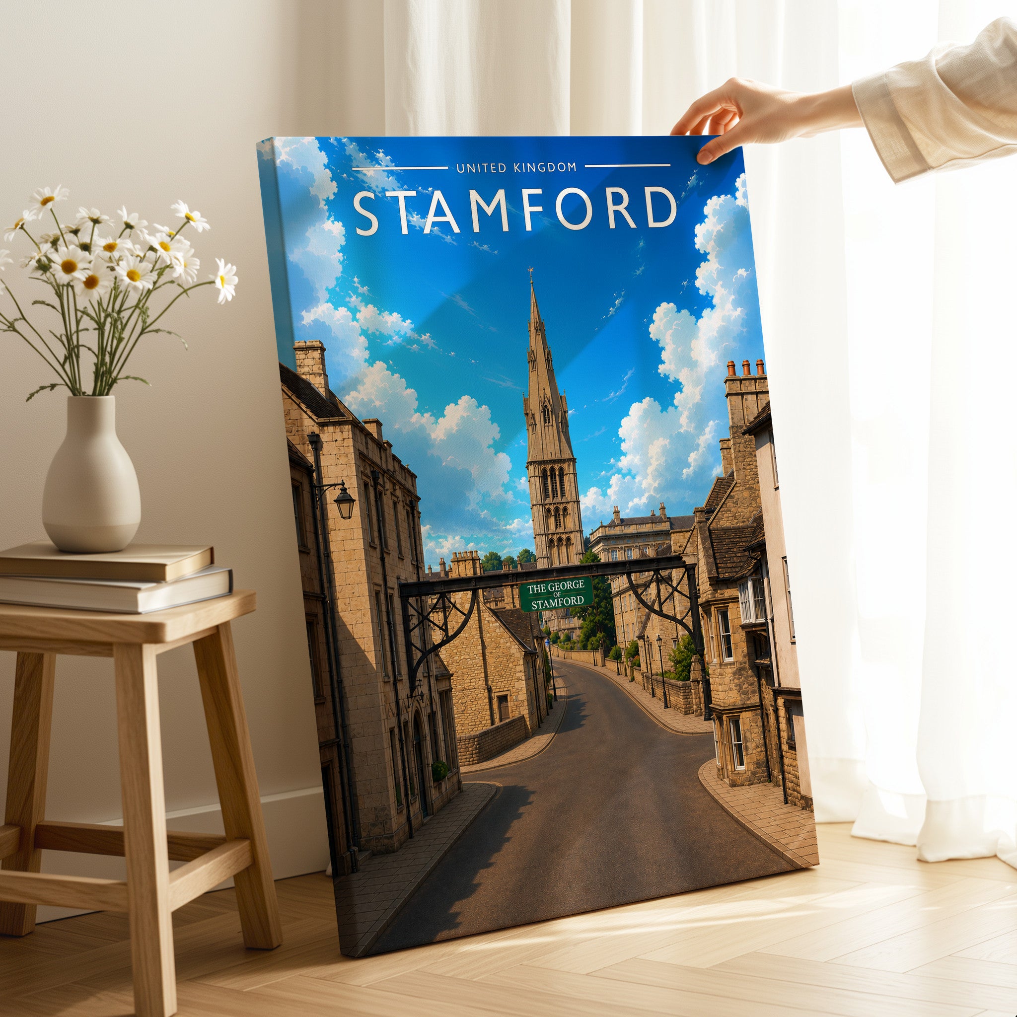 Stamford #10 Travel Poster as a gallery-wrapped canvas