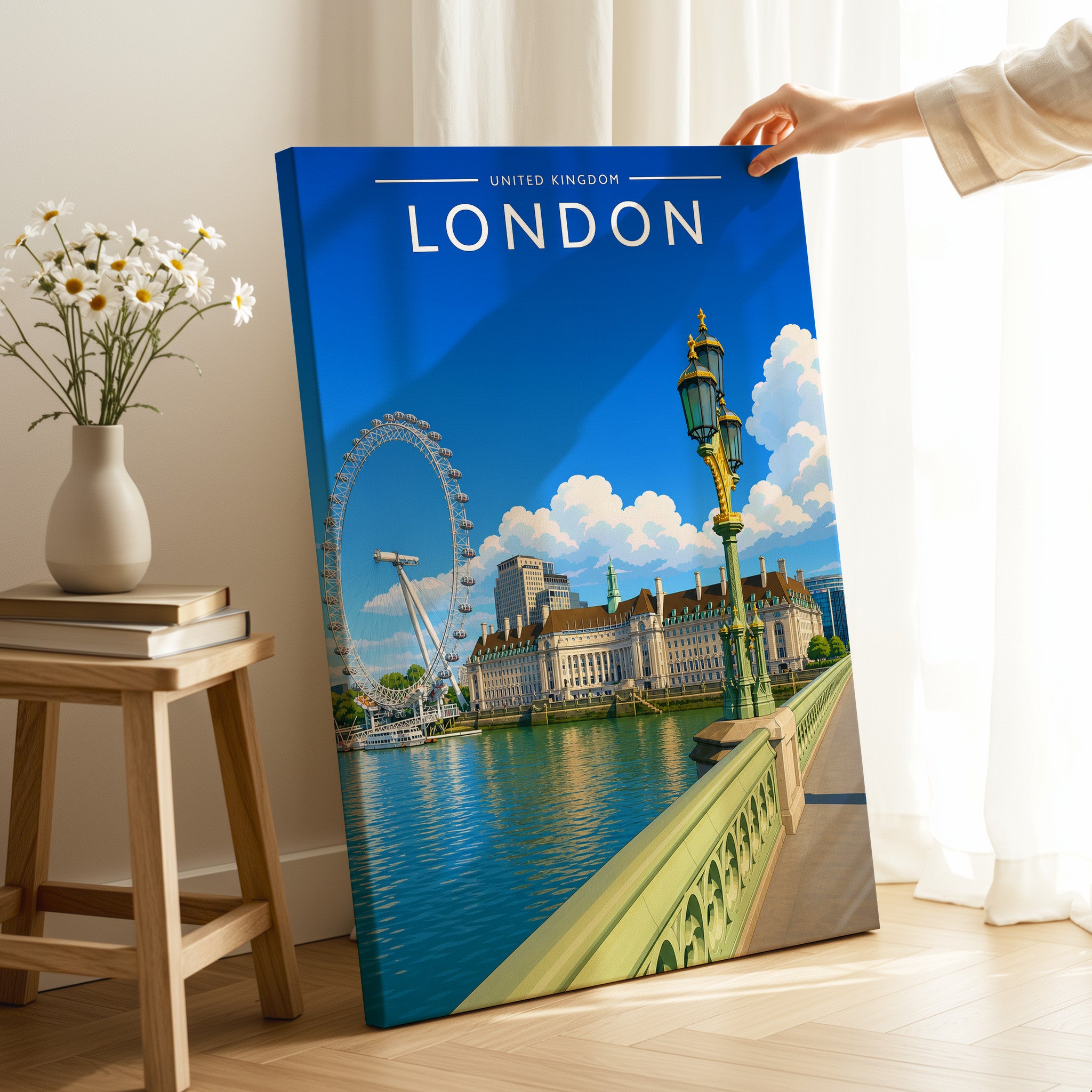 London #6 Travel Poster as a gallery-wrapped canvas
