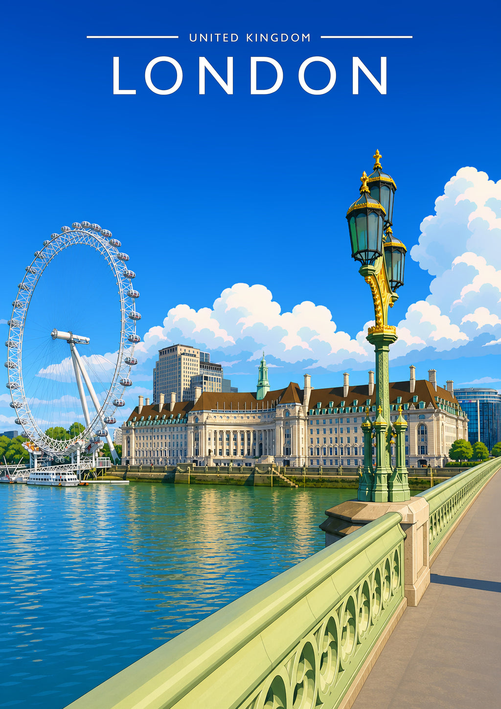 London #6 Travel Poster - A4 travel poster print
