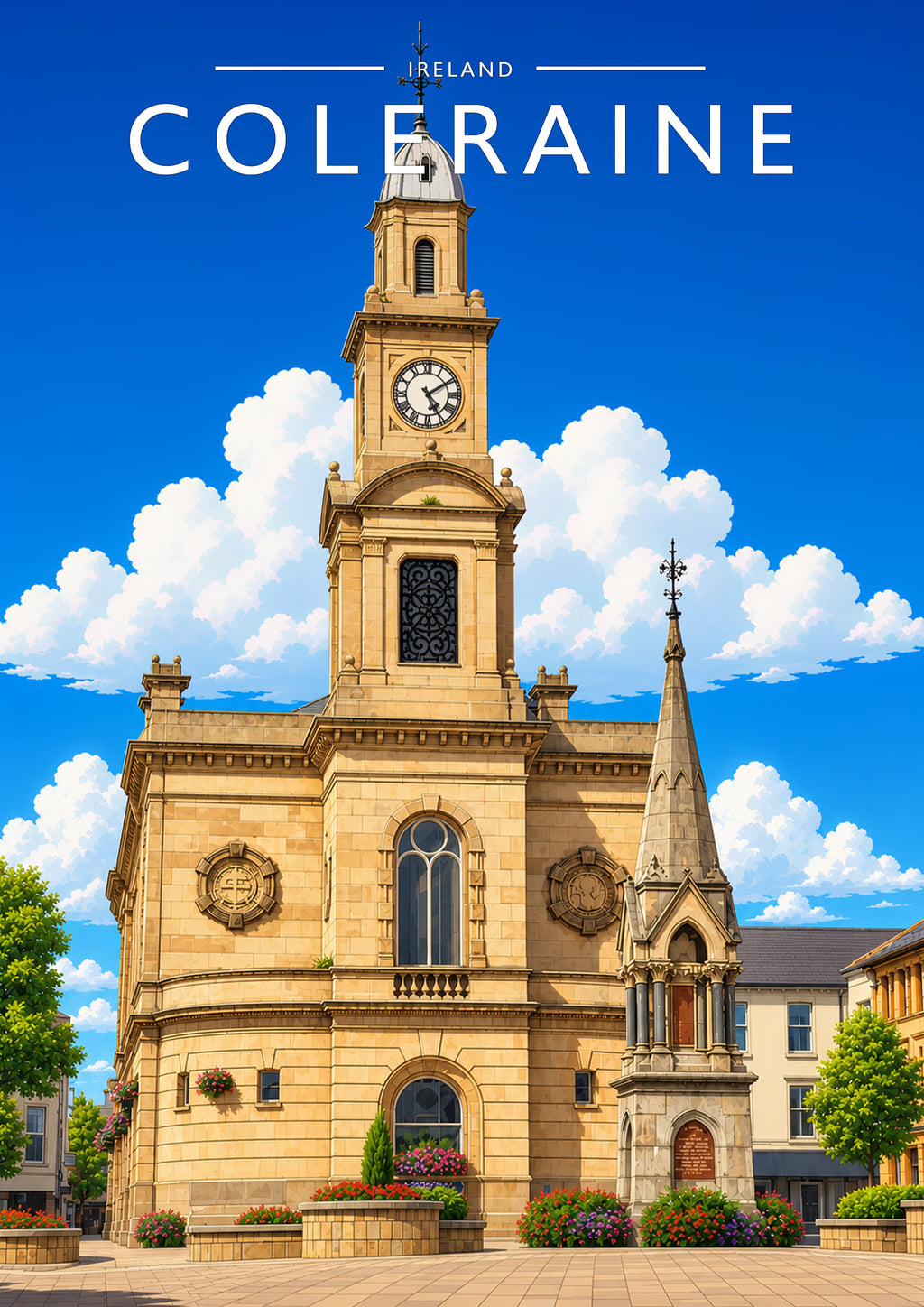 Coleraine Travel Poster - A4 travel poster print