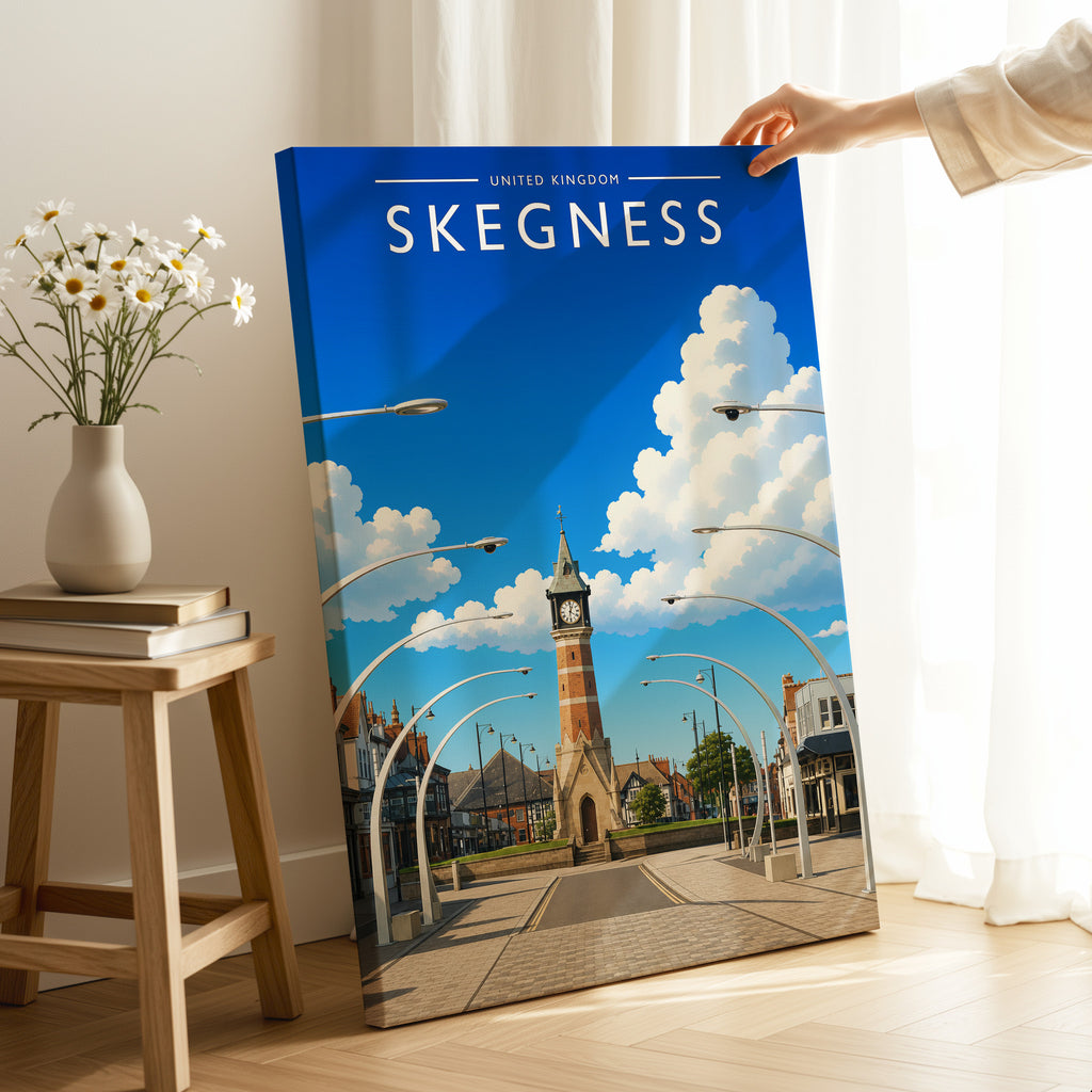 Skegness #2 Travel Poster as a gallery-wrapped canvas