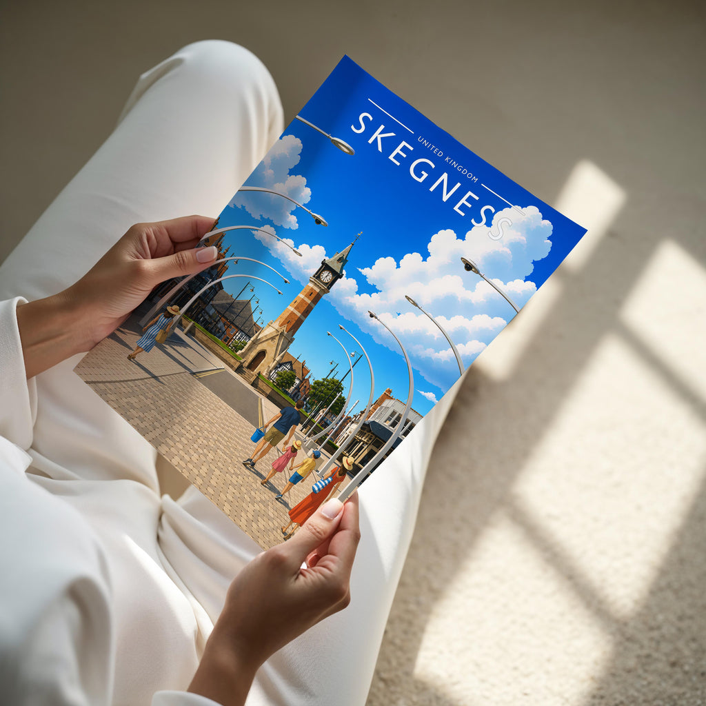 Skegness #3 Travel Poster - A4 print held in hand