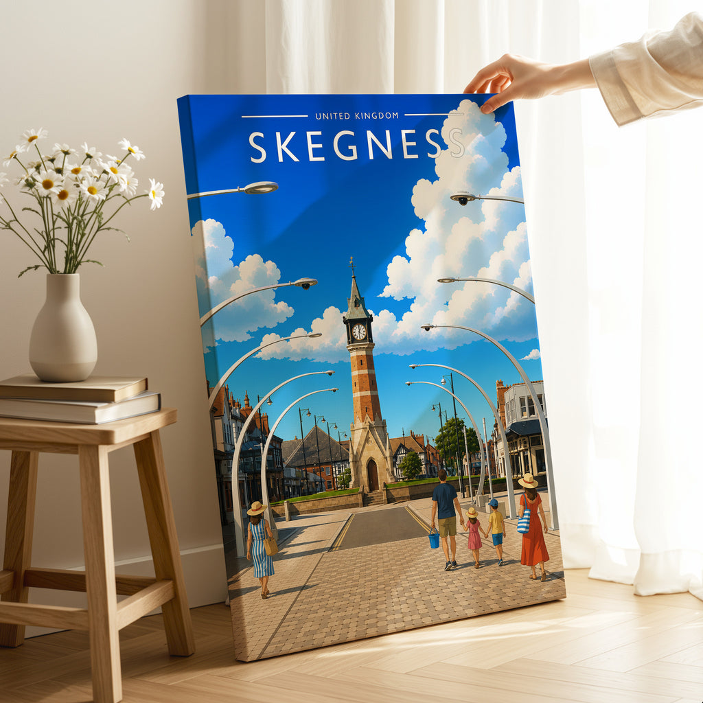 Skegness #3 Travel Poster as a gallery-wrapped canvas