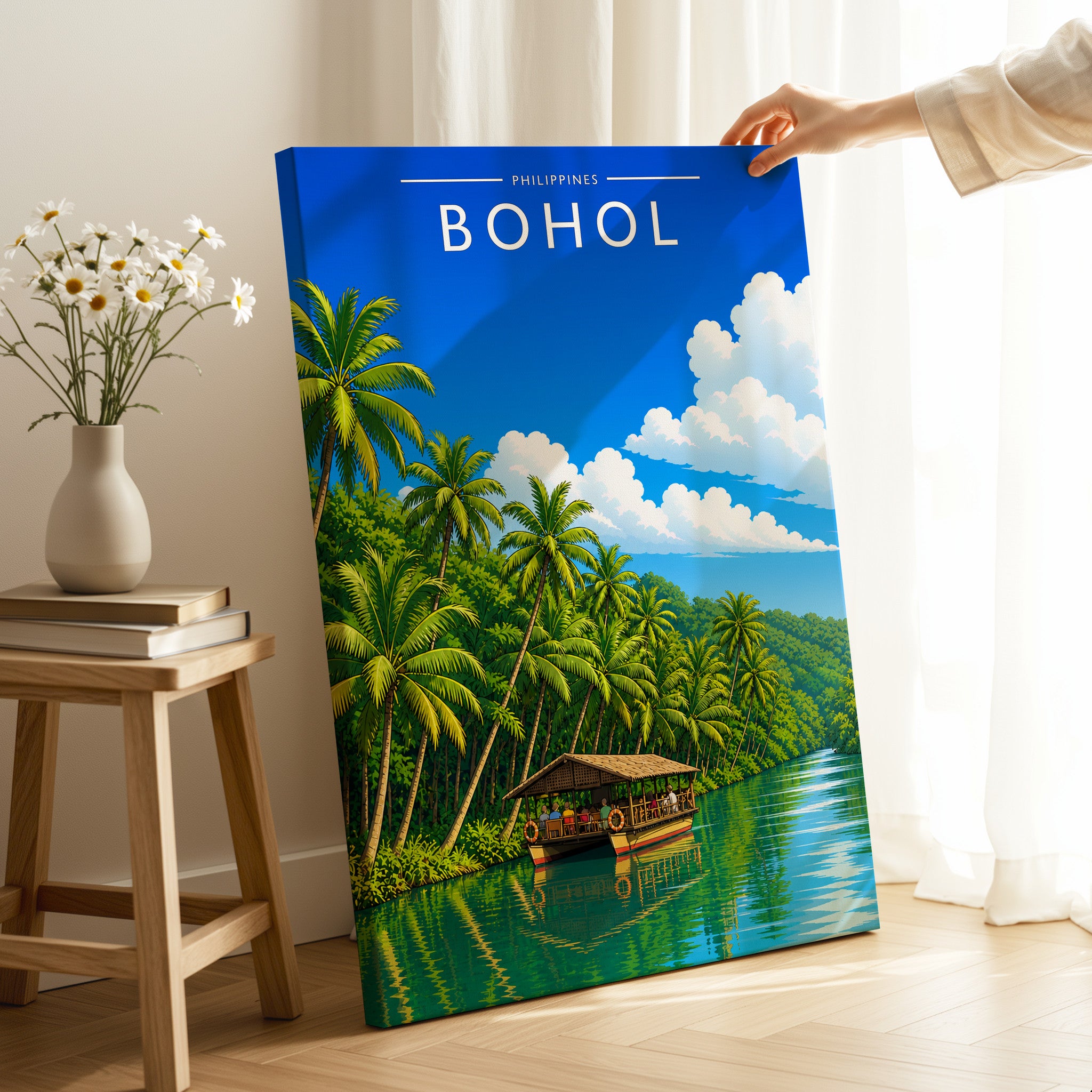 Bohol Travel Poster as a gallery-wrapped canvas