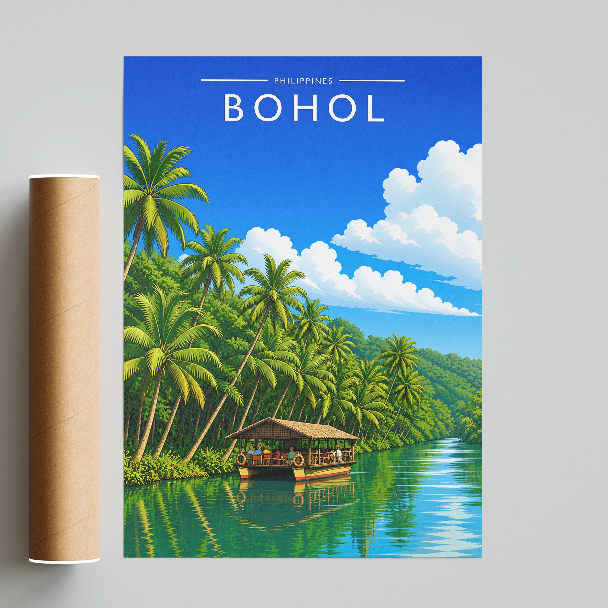 Bohol Travel Poster - fine art print with shipping tube