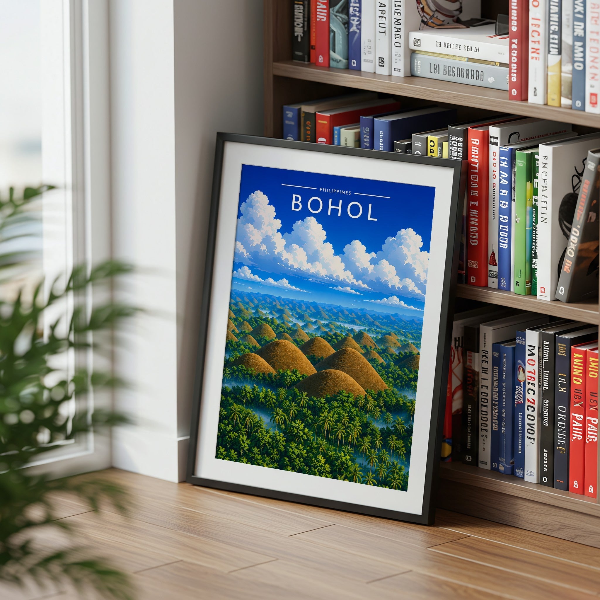 Bohol #2 Travel Poster mounted in a black frame