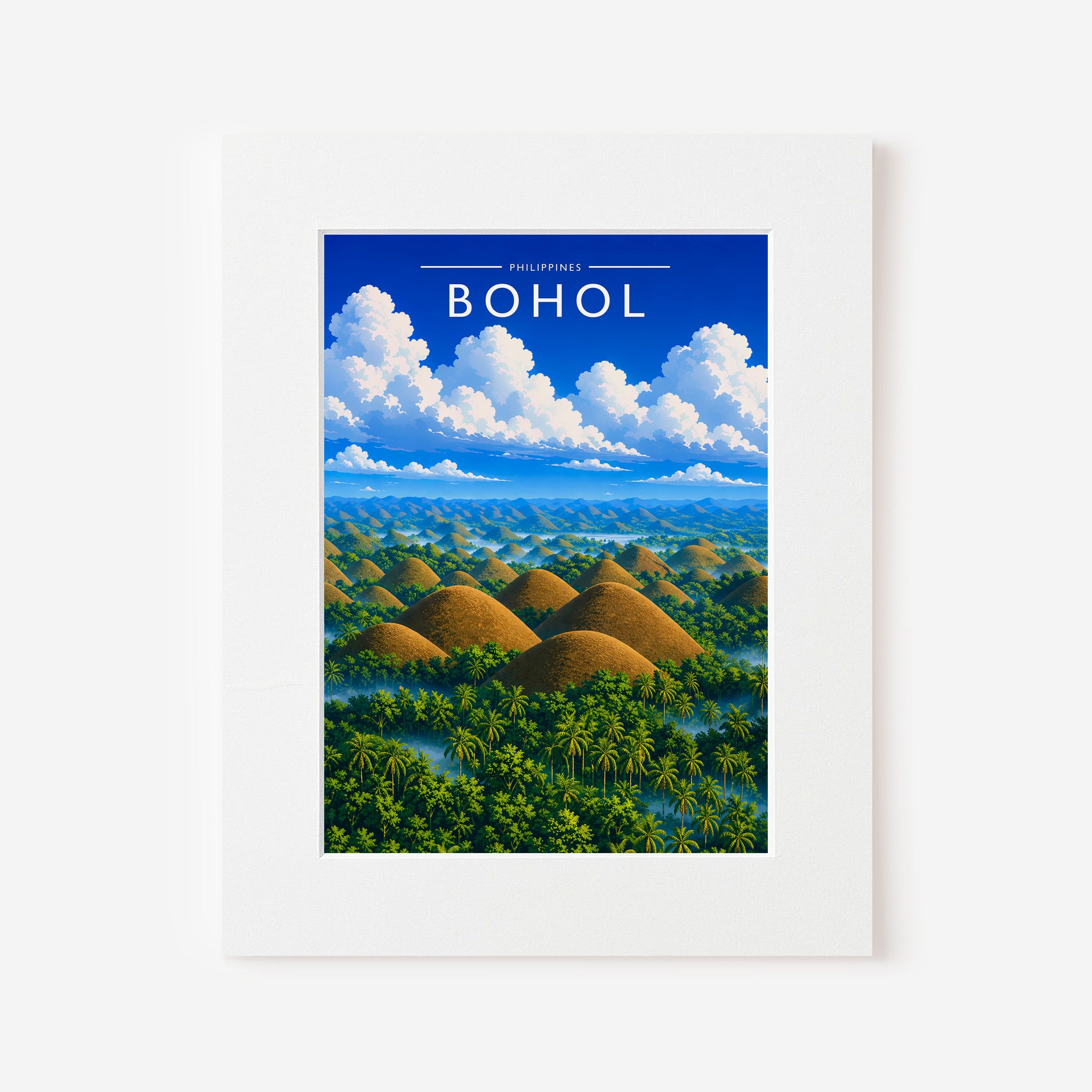 Bohol #2 Travel Poster in a white mount