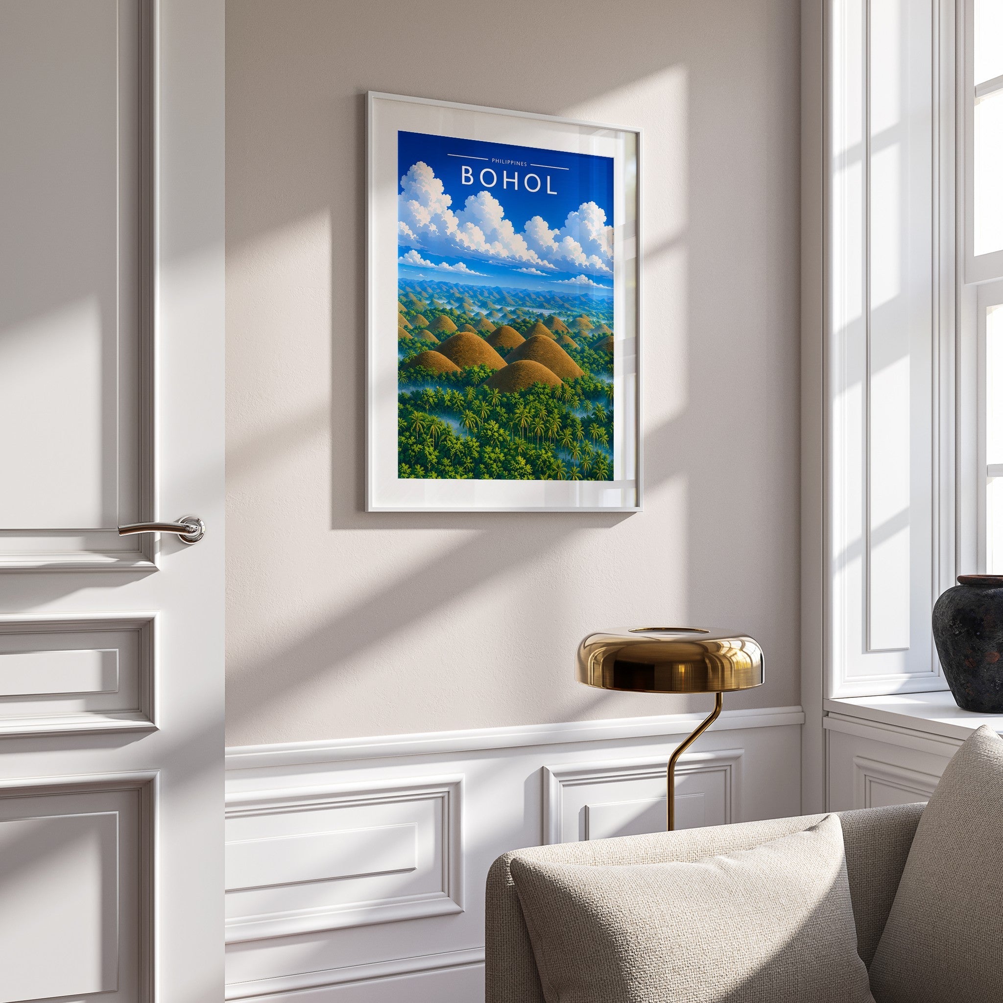 Bohol #2 Travel Poster mounted in a white frame