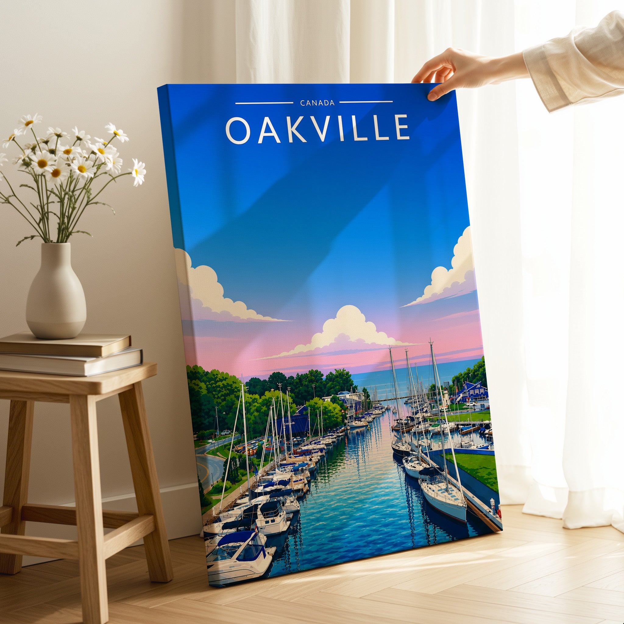 Oakville Travel Poster as a gallery-wrapped canvas