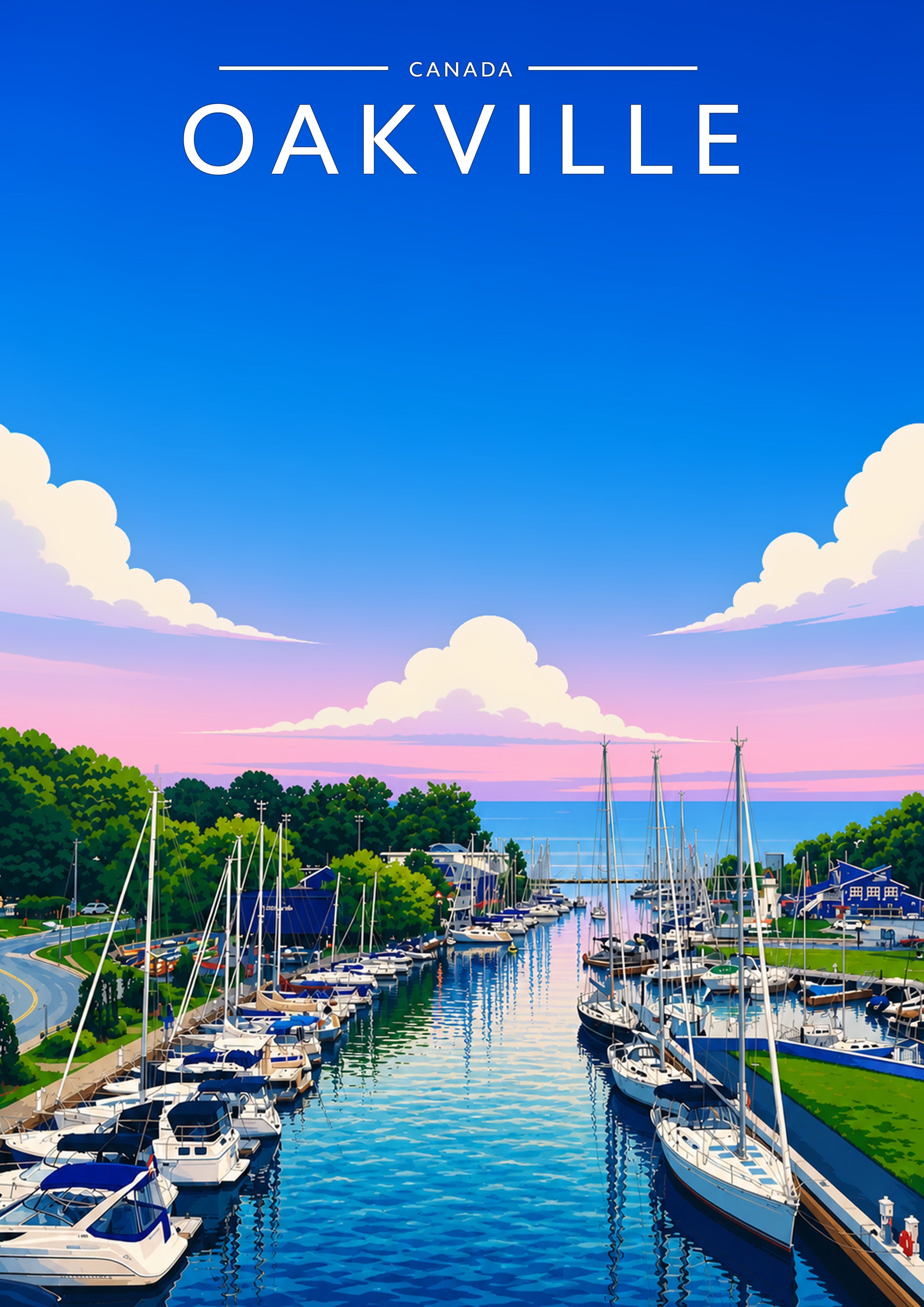 Oakville Travel Poster - A4 travel poster print