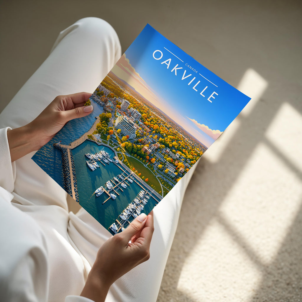 Oakville #2 Travel Poster - A4 print held in hand