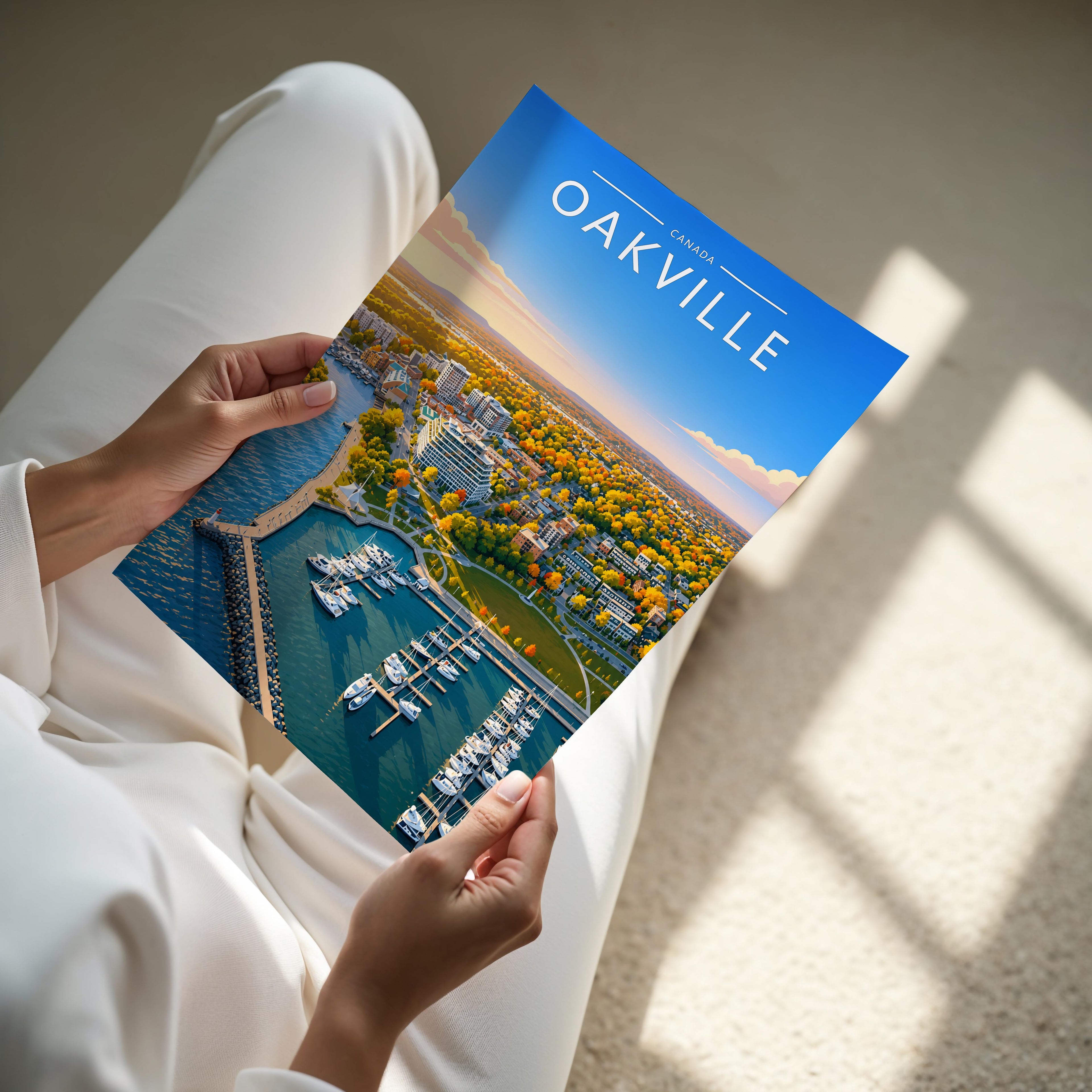 Oakville #2 Travel Poster - A4 print held in hand