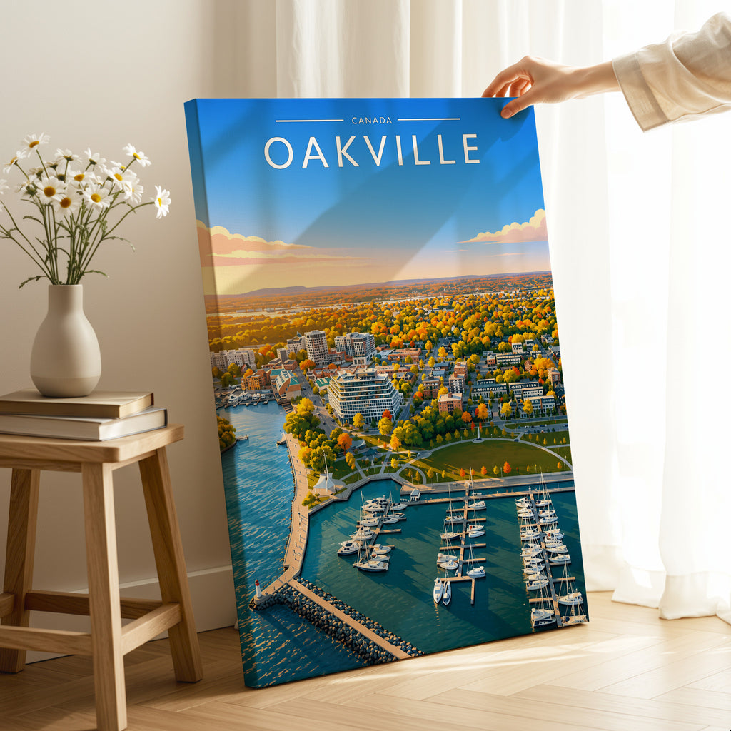 Oakville #2 Travel Poster as a gallery-wrapped canvas