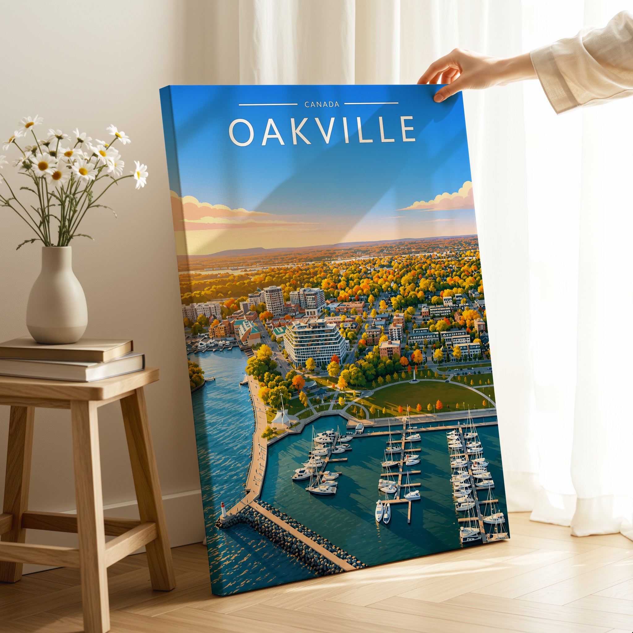 Oakville #2 Travel Poster as a gallery-wrapped canvas