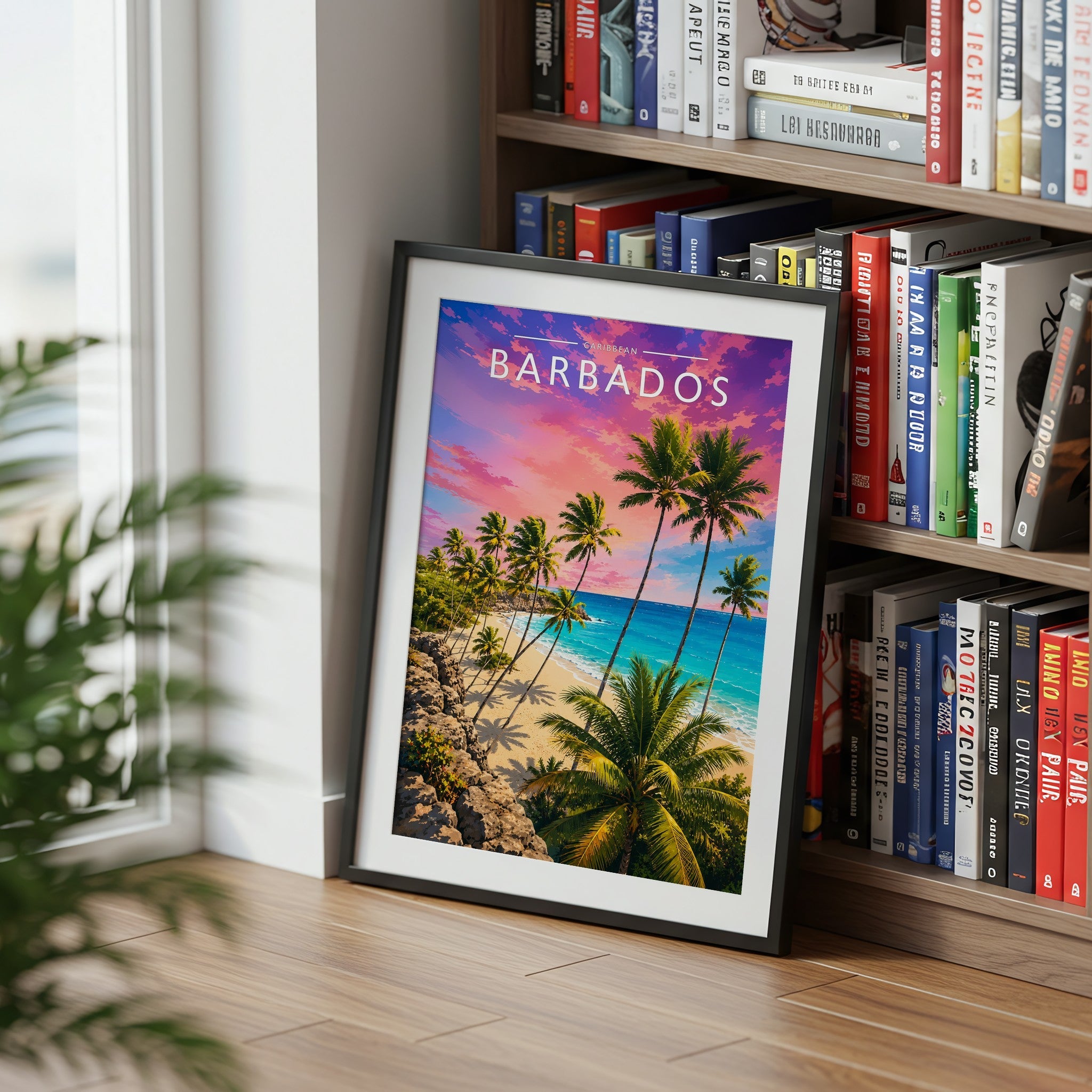 Barbados #3 Travel Poster mounted in a black frame