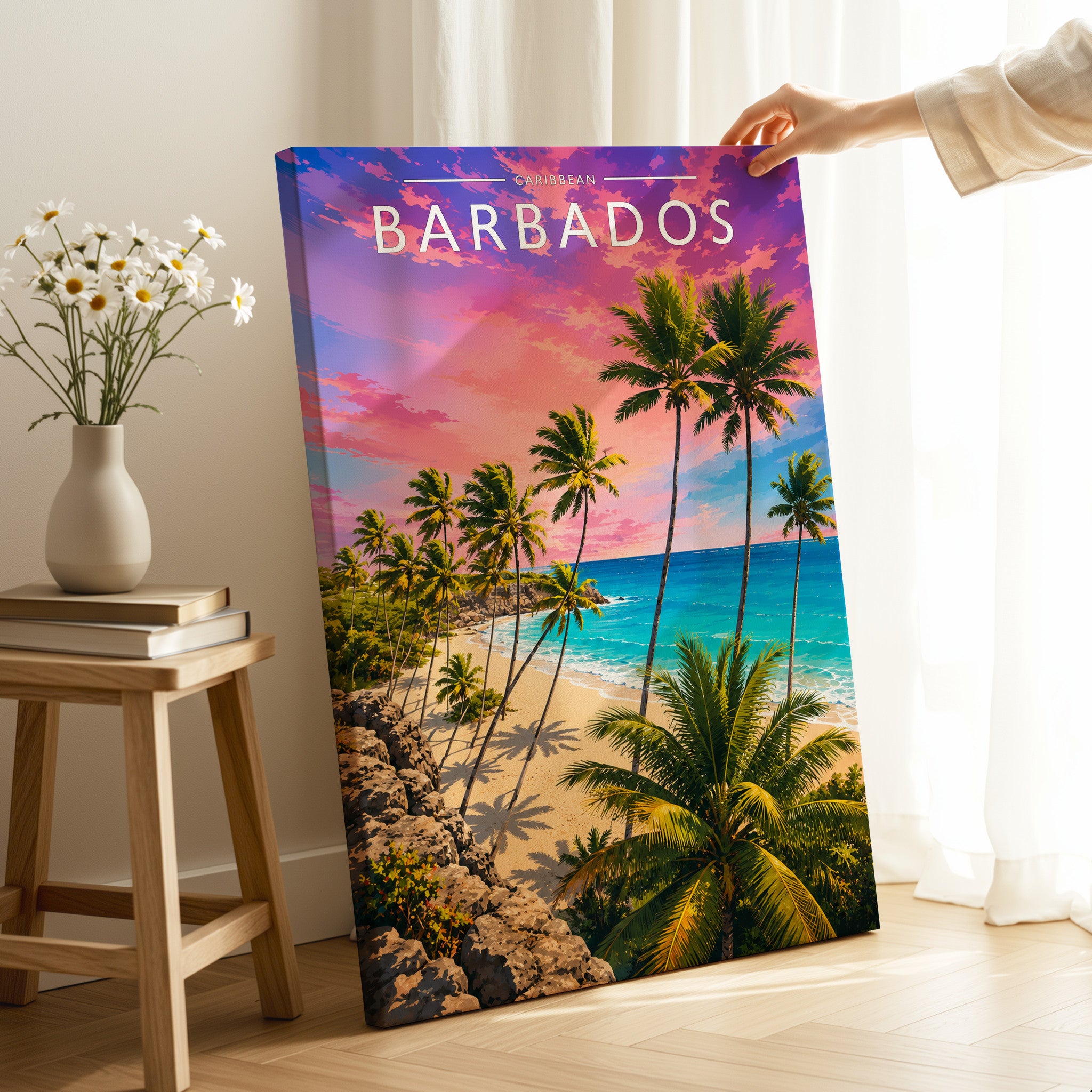 Barbados #3 Travel Poster as a gallery-wrapped canvas