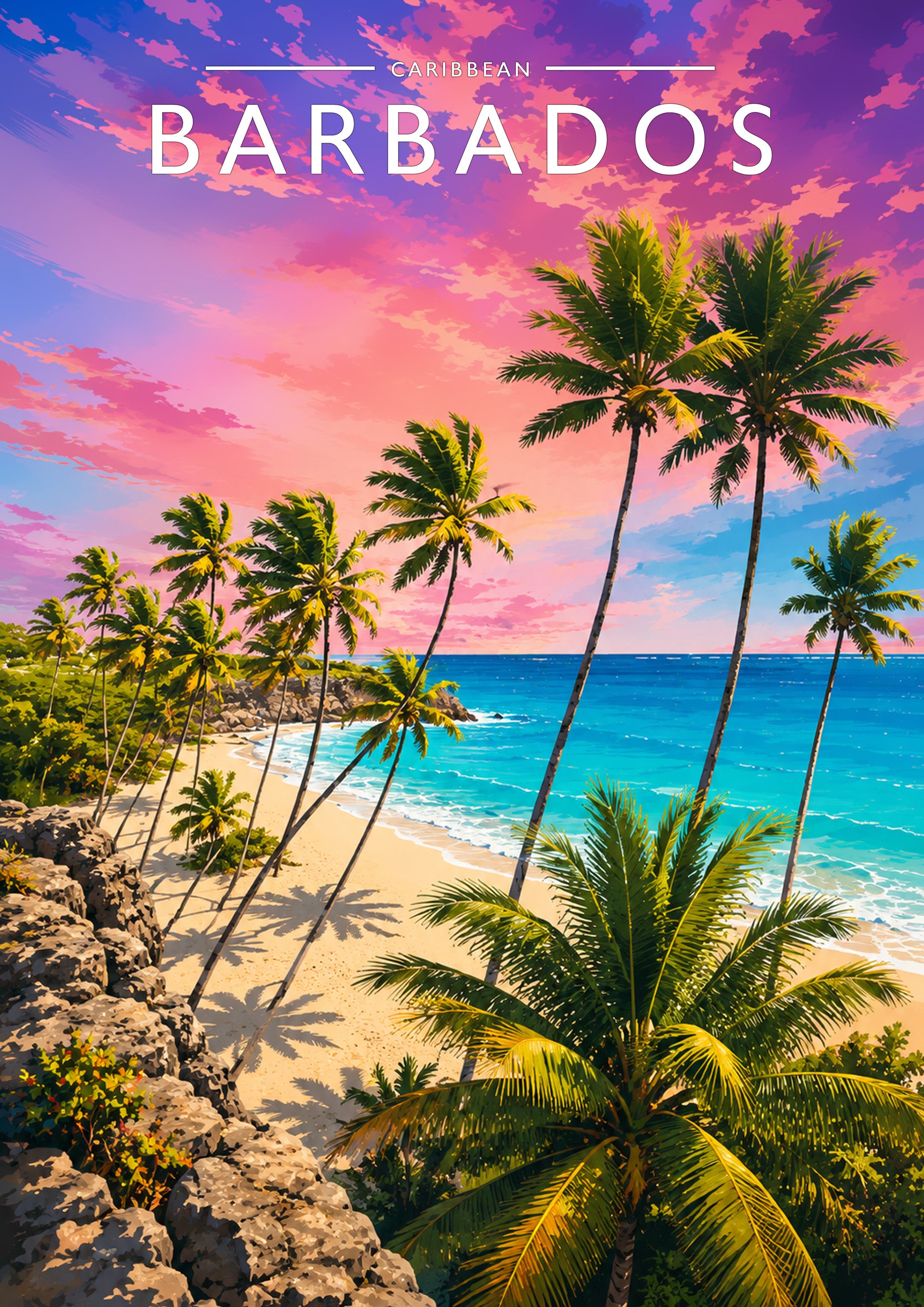 Barbados #3 Travel Poster - A4 travel poster print