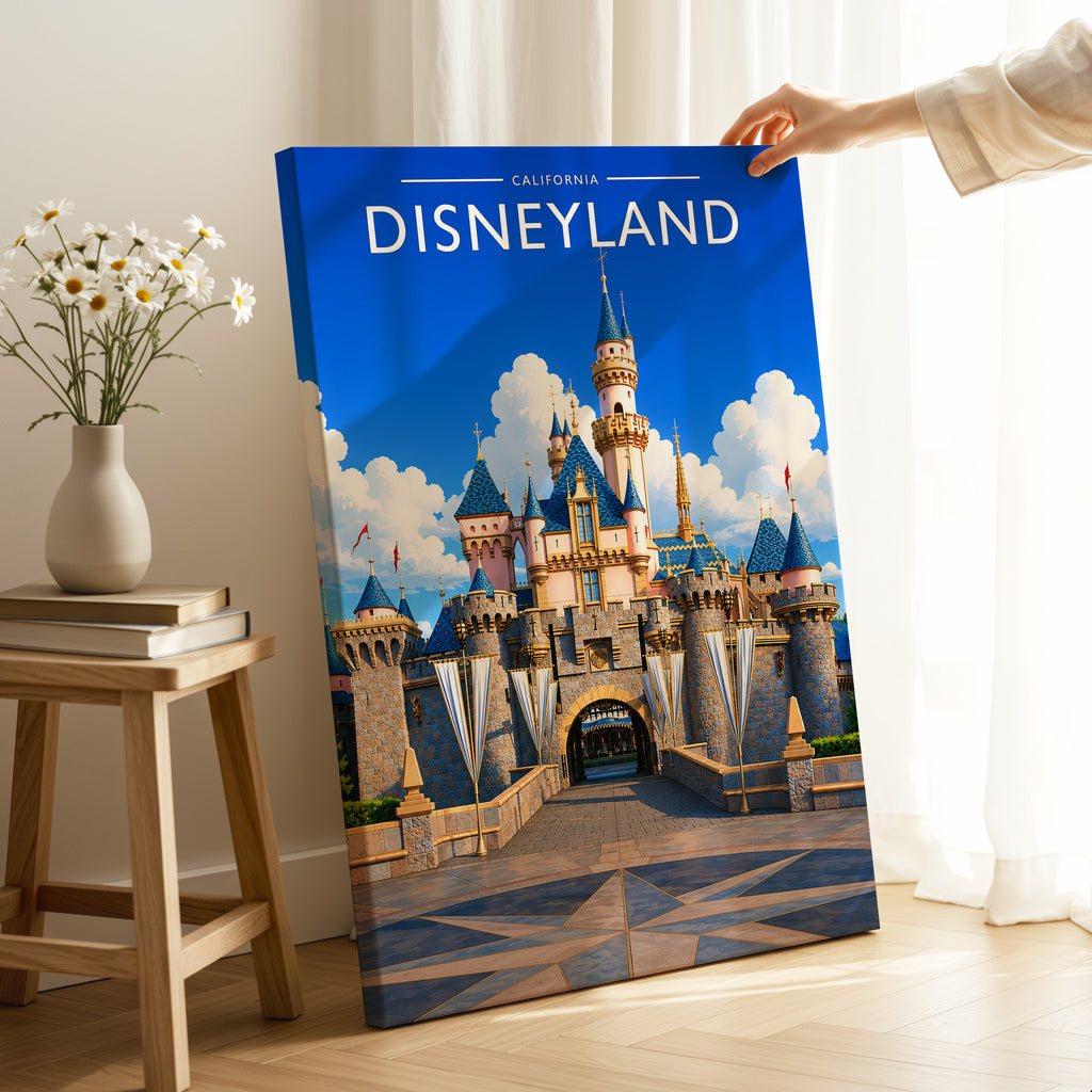 Anaheim Travel Poster as a gallery-wrapped canvas