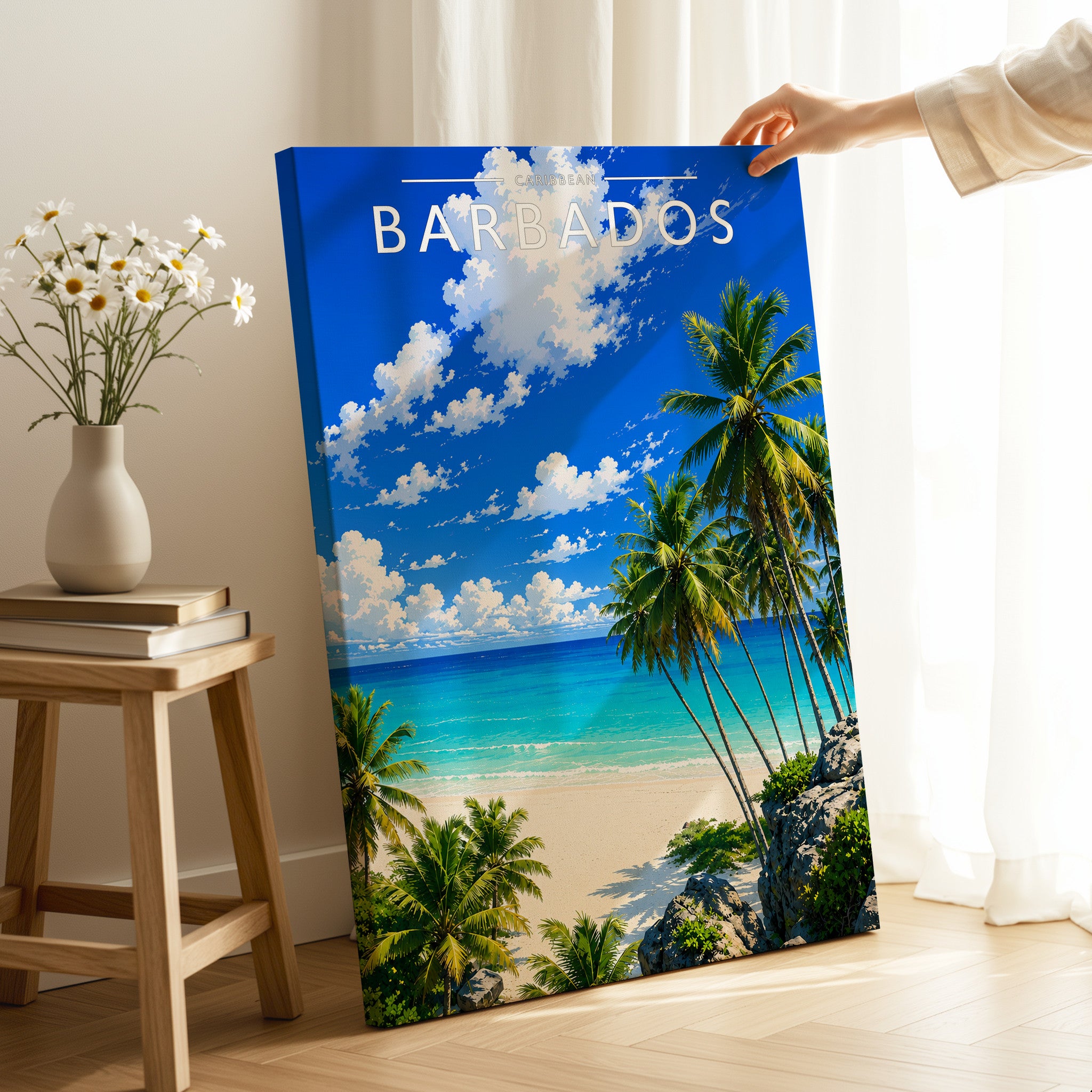 Barbados #4 Travel Poster as a gallery-wrapped canvas