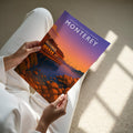 Monterey Travel Poster - A4 print held in hand