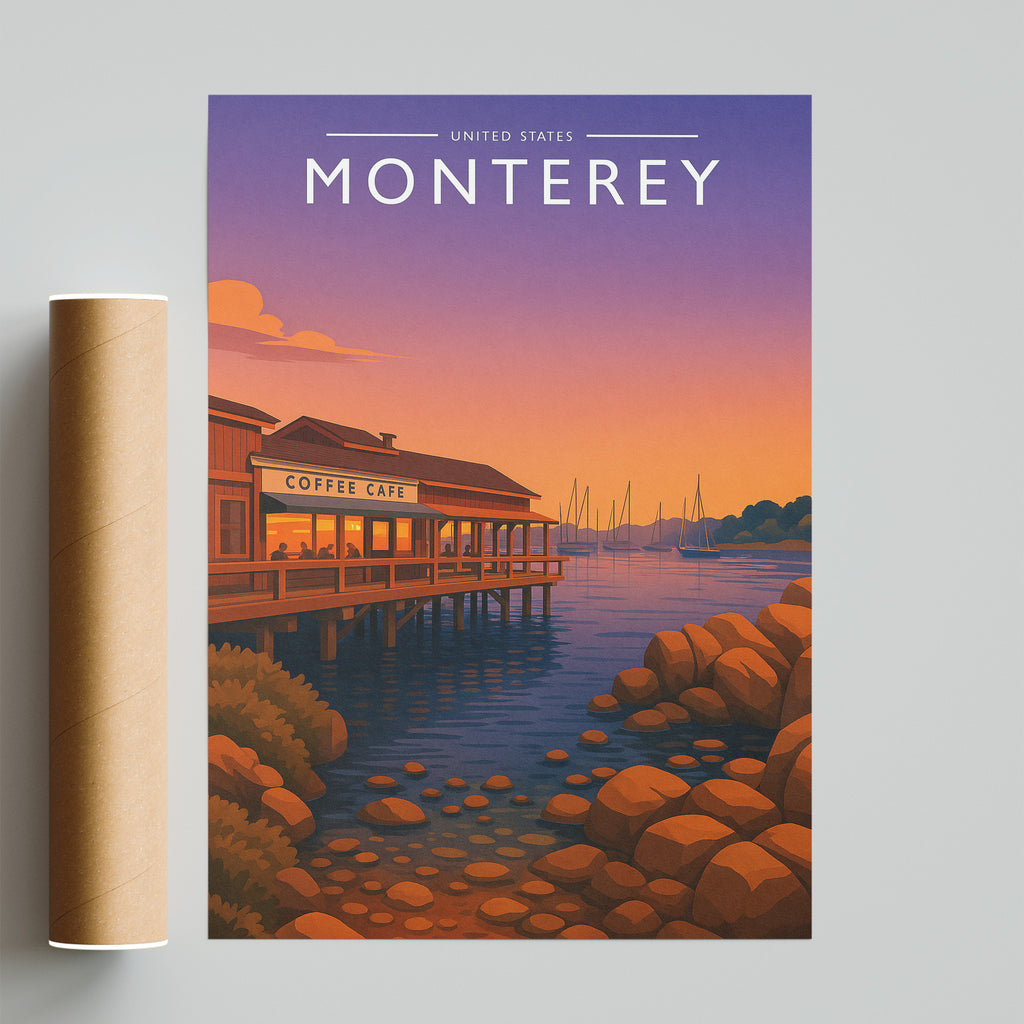 Monterey Travel Poster - fine art print with shipping tube