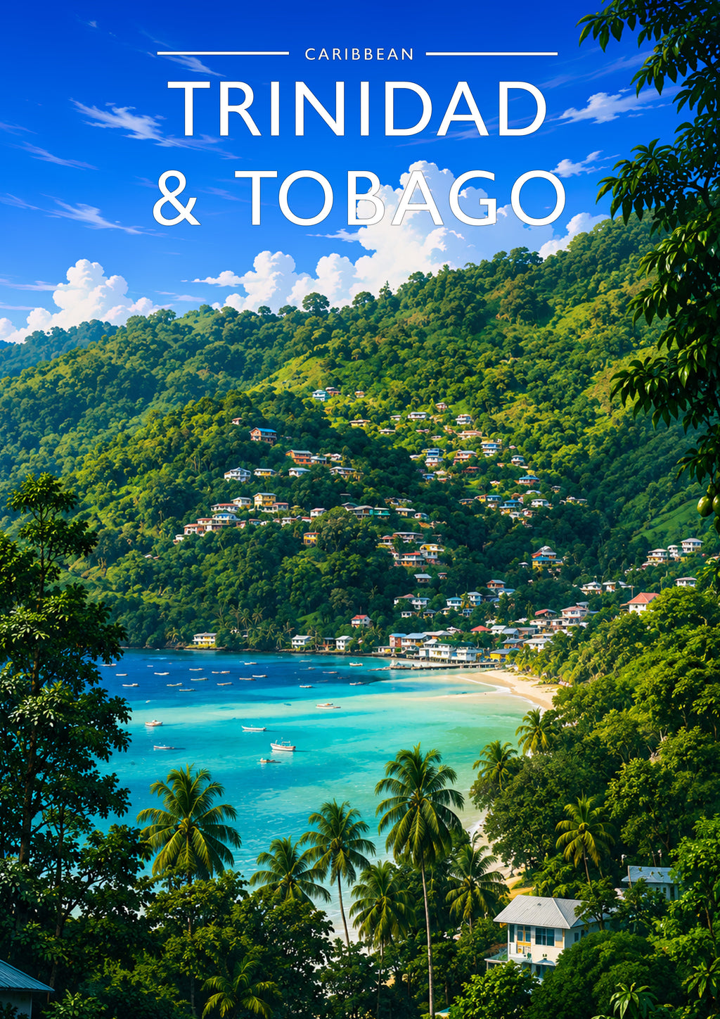 Trinidad & Tobago Travel Poster - A4 travel poster print