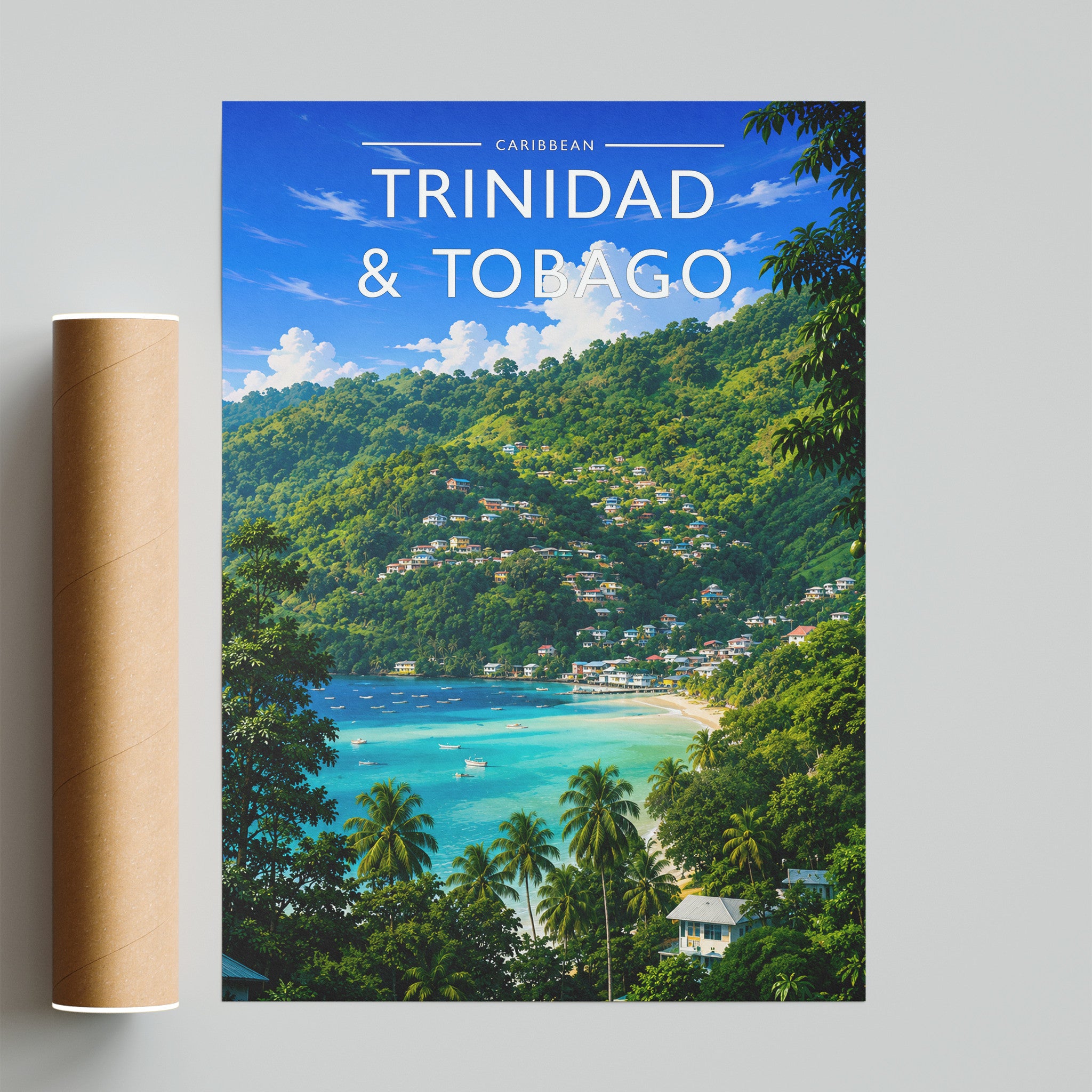 Trinidad & Tobago Travel Poster - fine art print with shipping tube
