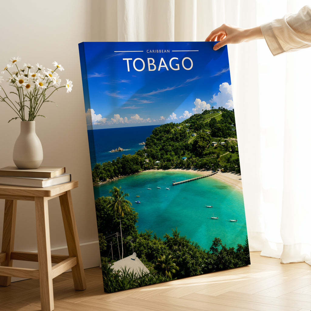 Tobago Travel Poster as a gallery-wrapped canvas