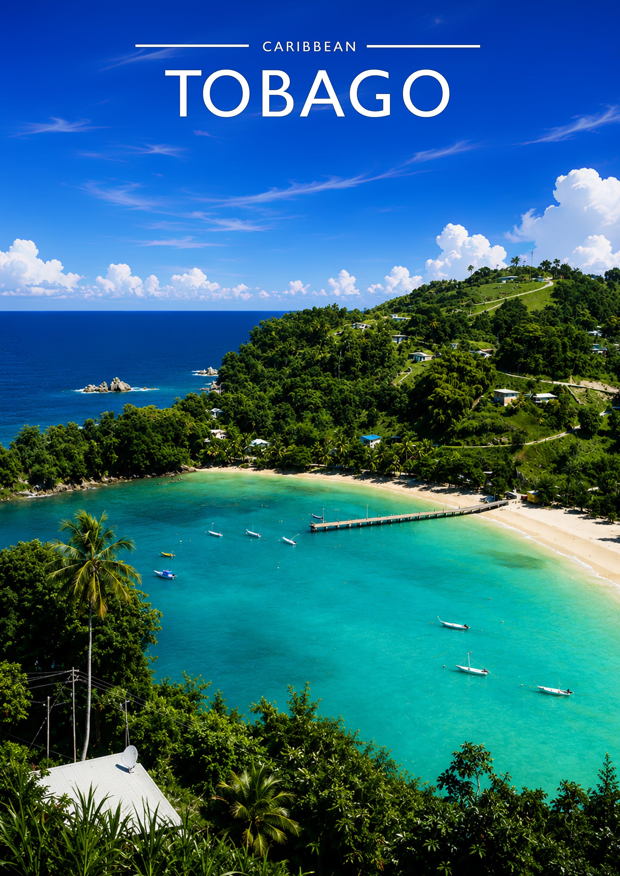 Tobago Travel Poster - A4 travel poster print