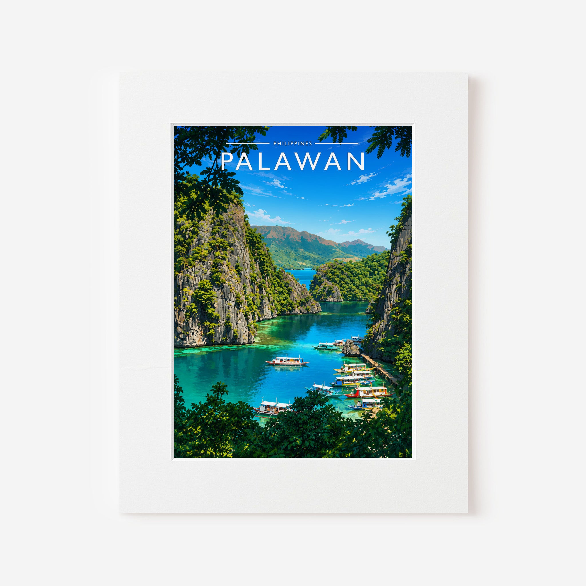 Palawan #2 Travel Poster in a white mount