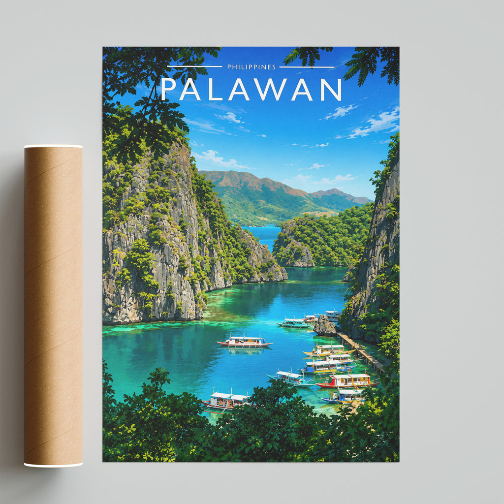 Palawan #2 Travel Poster - fine art print with shipping tube