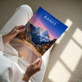 Banff Travel Poster - A4 print held in hand