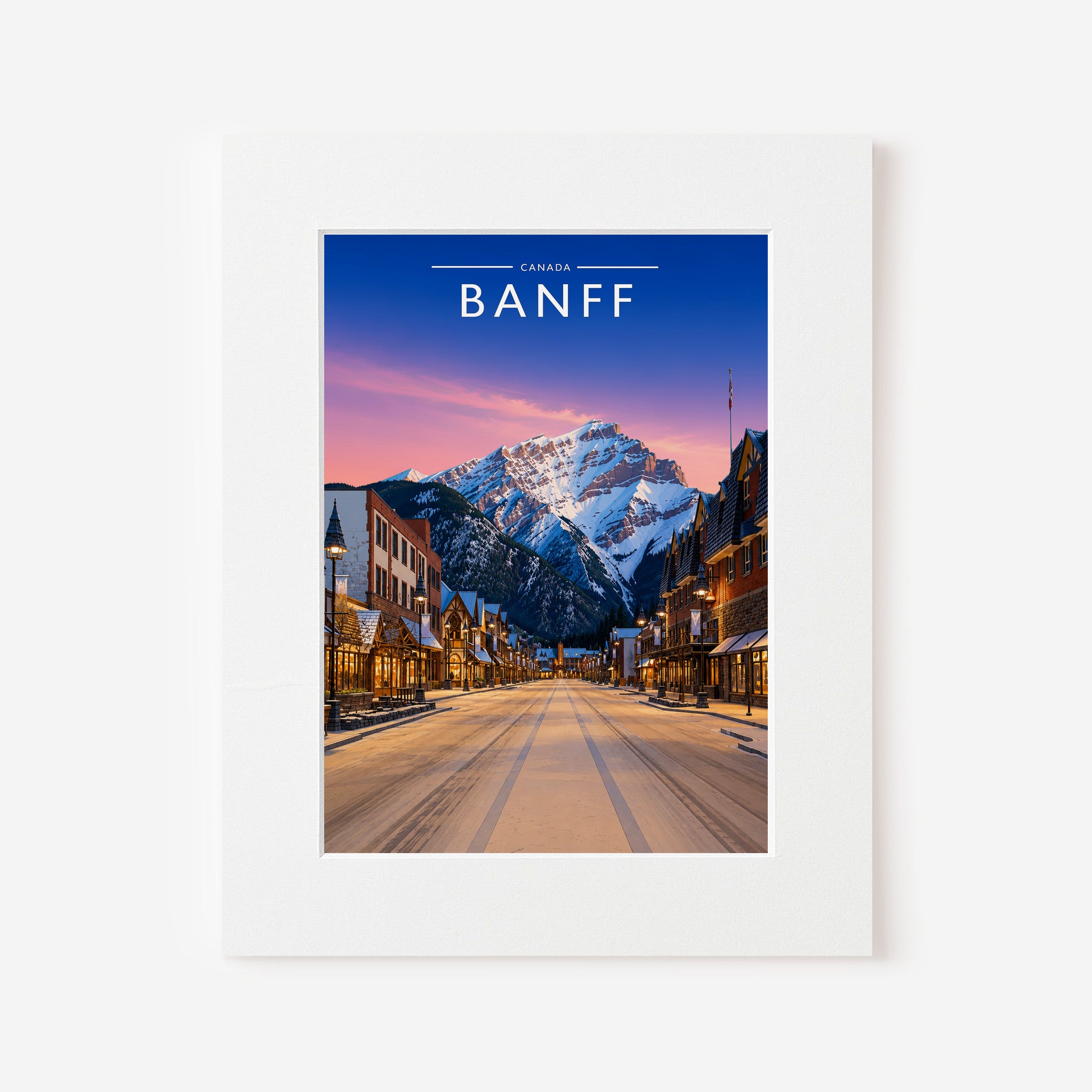 Banff Travel Poster in a white mount