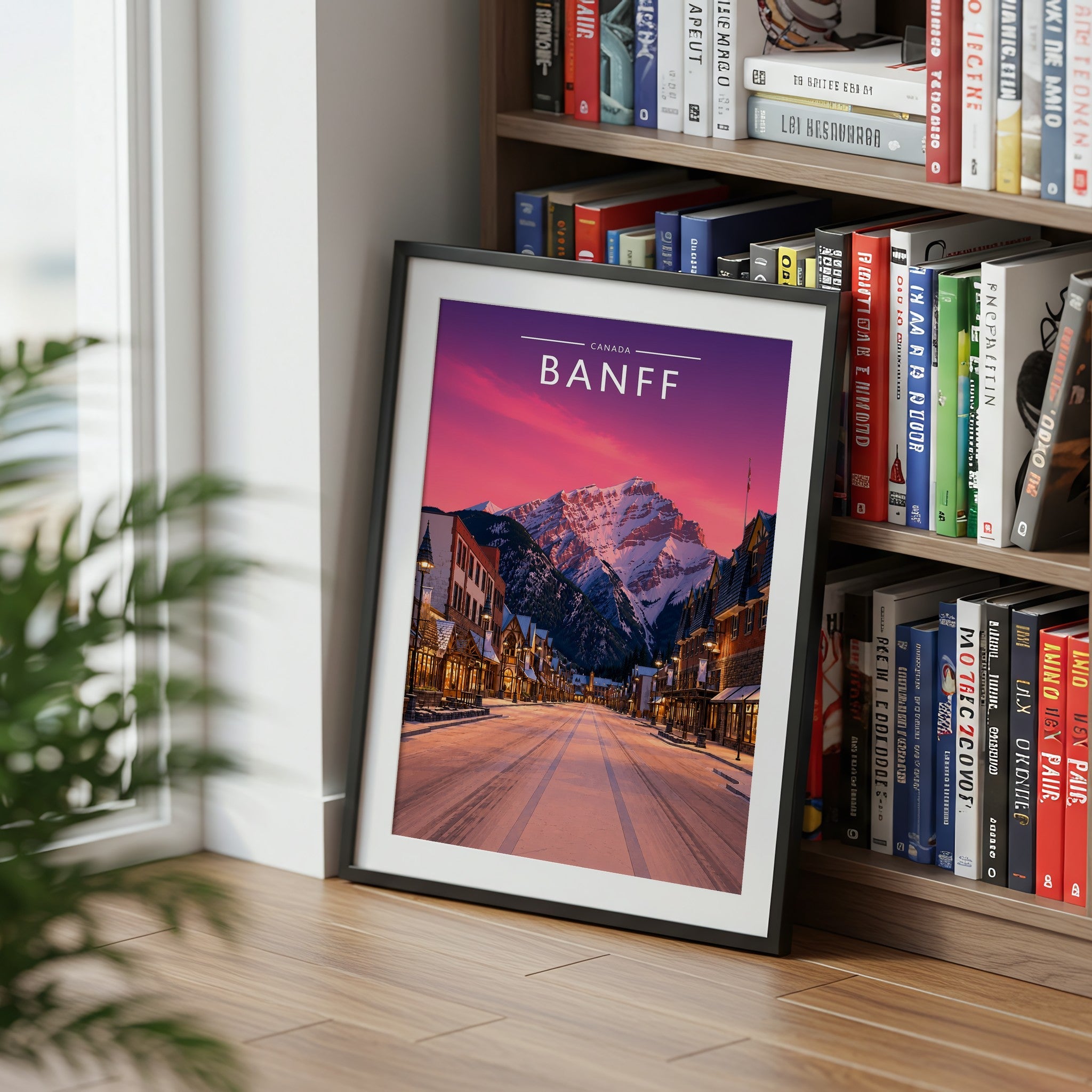 Banff #2 Travel Poster mounted in a black frame