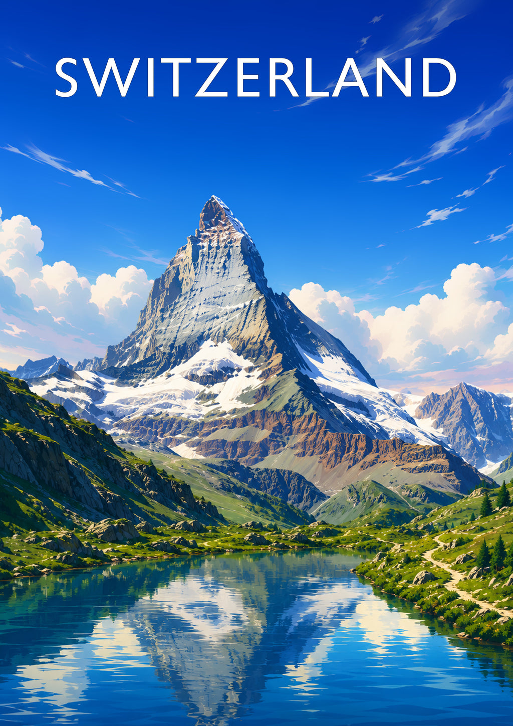 Switzerland Travel Poster - A4 travel poster print