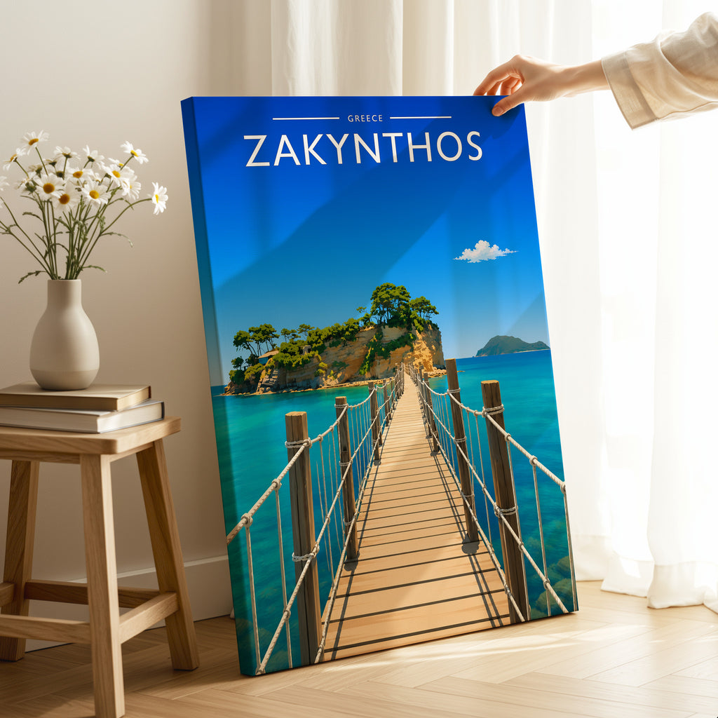 Zakynthos #2 Travel Poster as a gallery-wrapped canvas