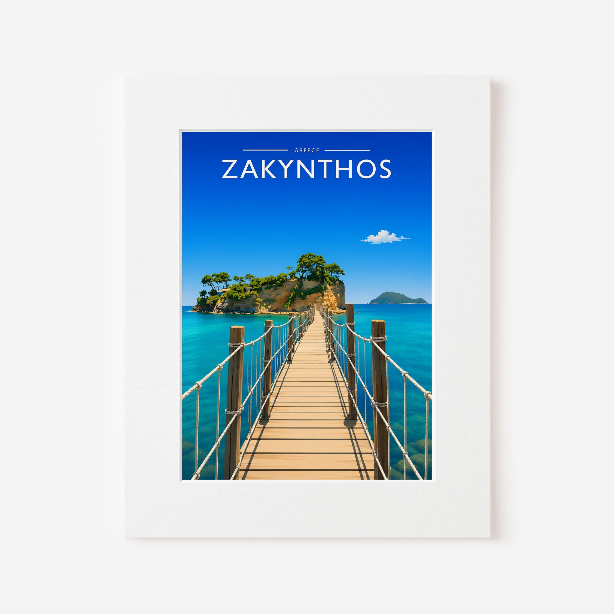 Zakynthos #2 Travel Poster in a white mount