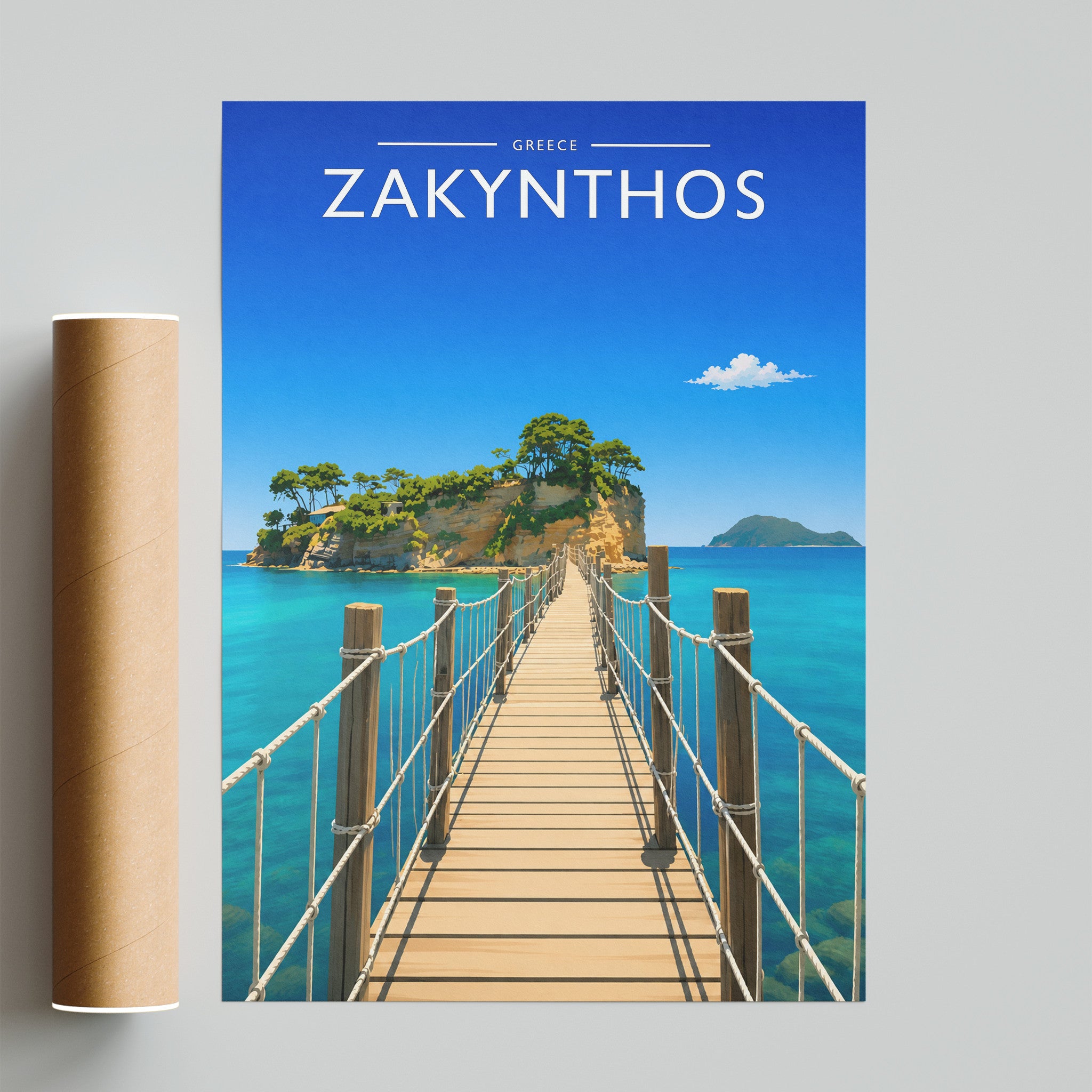 Zakynthos #2 Travel Poster - fine art print with shipping tube