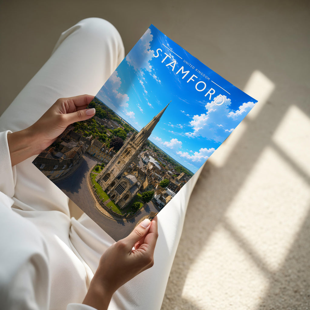 Stamford #11 Travel Poster - A4 print held in hand