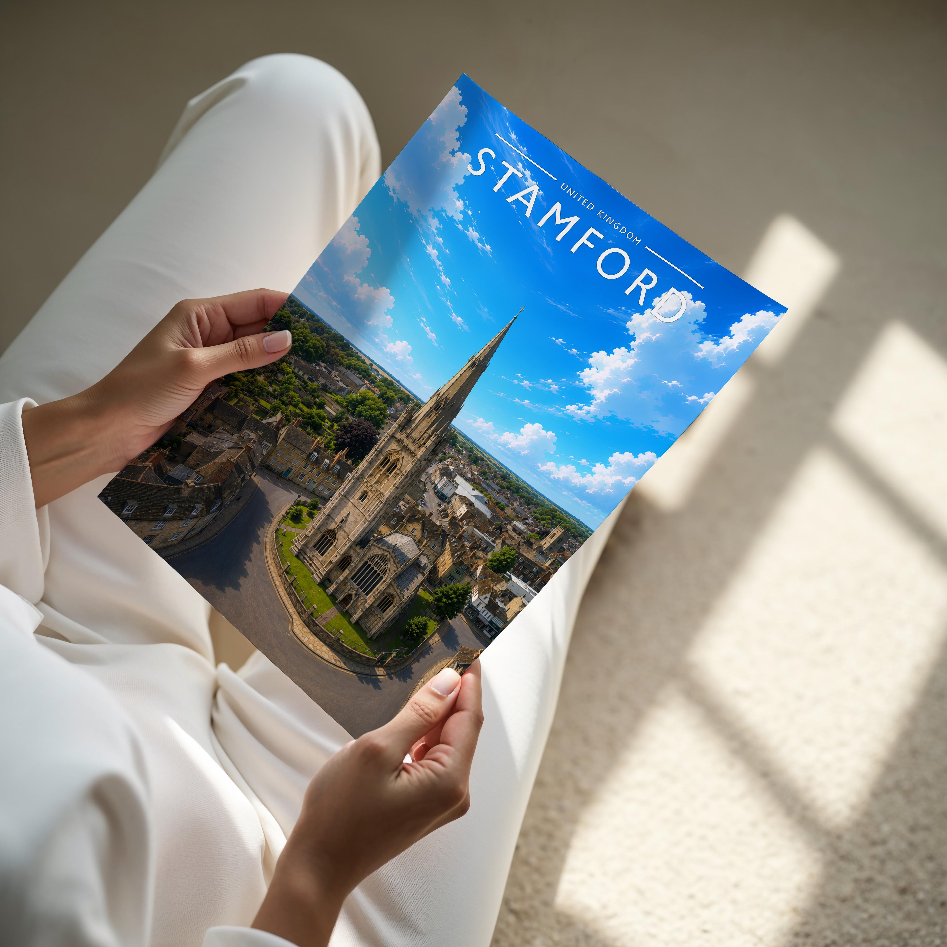Stamford #11 Travel Poster - A4 print held in hand