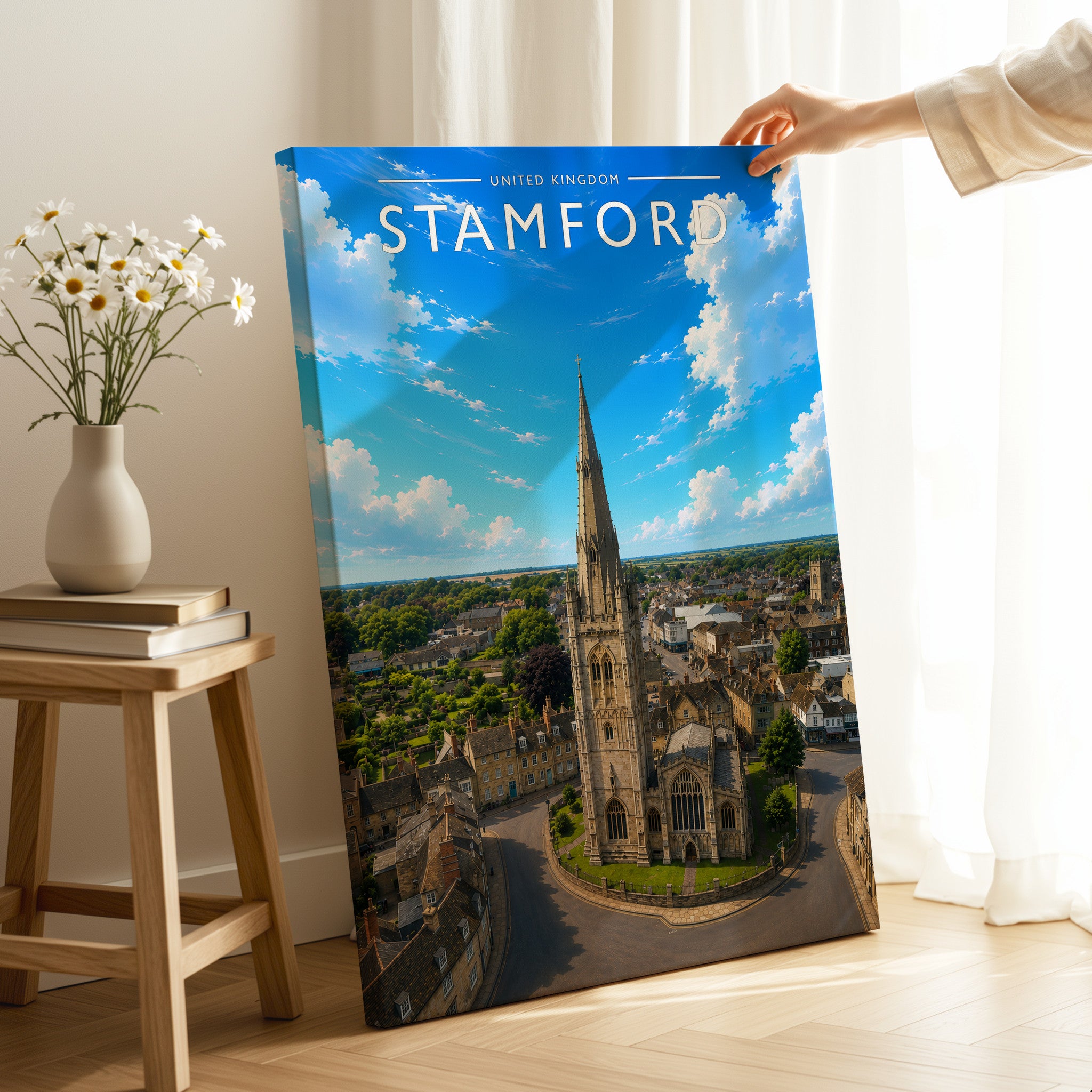Stamford #11 Travel Poster as a gallery-wrapped canvas